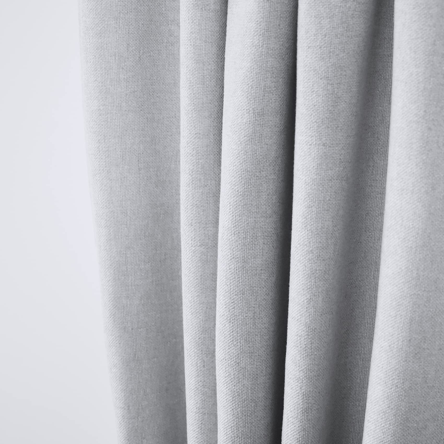 UPOPO 18 Inch Grey Linen Textured Valance Curtain - Rod Pocket Window Topper for Kitchen, Living Room & Bedroom - 1 Panel (54