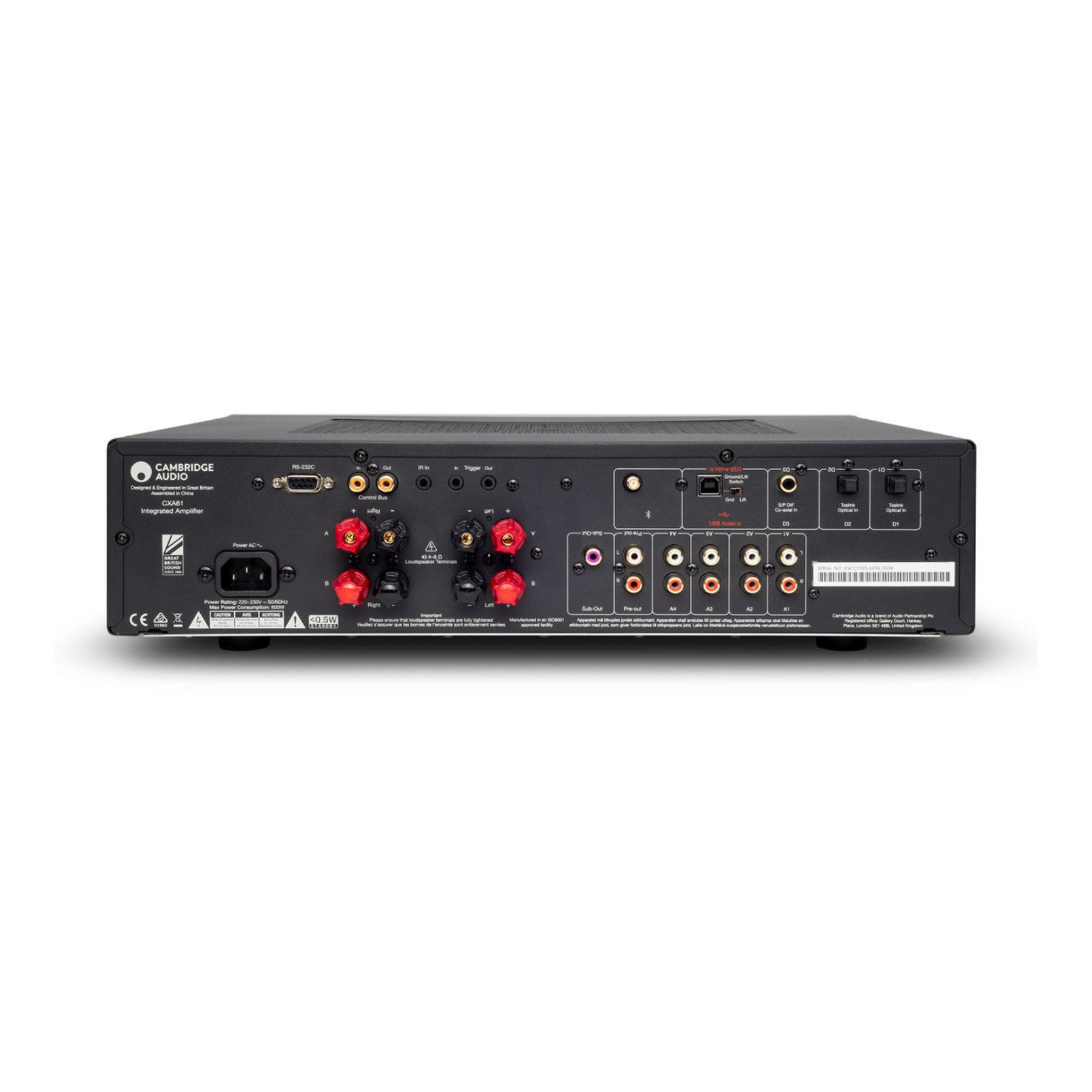 Cambridge Audio CXA61 60W Stereo Amplifier with Built-in DAC - Hi-Fi Audio System for Home Theater & Music Listening (Gray, Open Box)