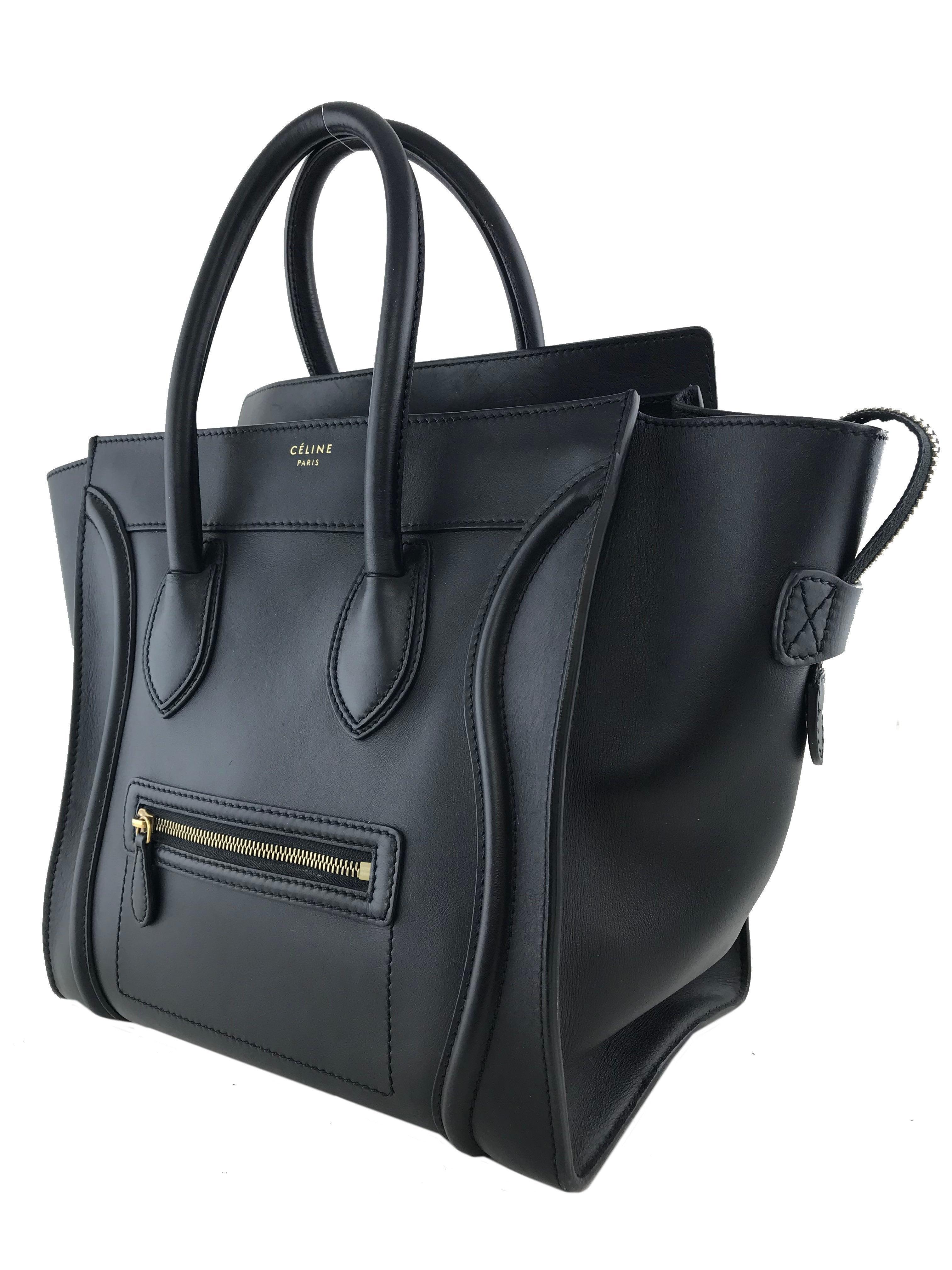 Celine Mini Luggage Calfskin Tote Bag for Women - Luxury Leather Handbag with Top Handle, Perfect for Work, Travel & Everyday Use
