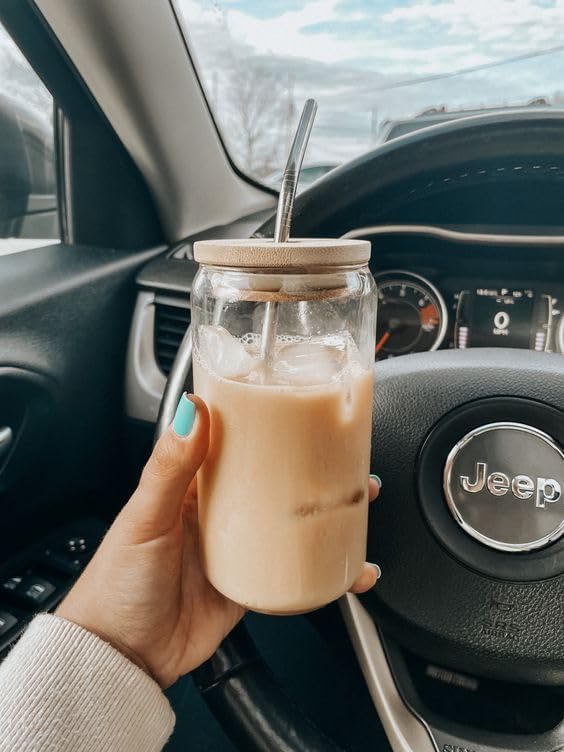 PrimeWorld 550ml Insulated Tumbler with Lid - Leakproof Stainless Steel Coffee Mug for Iced Coffee, Smoothies, Cocktails & Cold Drinks - Perfect for Home, Office, Bar Parties & Outdoor Use