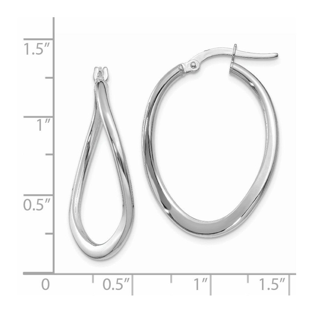 14K White Gold 2mm Tapered Twist Hoop Earrings for Women - Elegant Everyday Jewelry | Perfect for Work, Date Night & Special Occasions