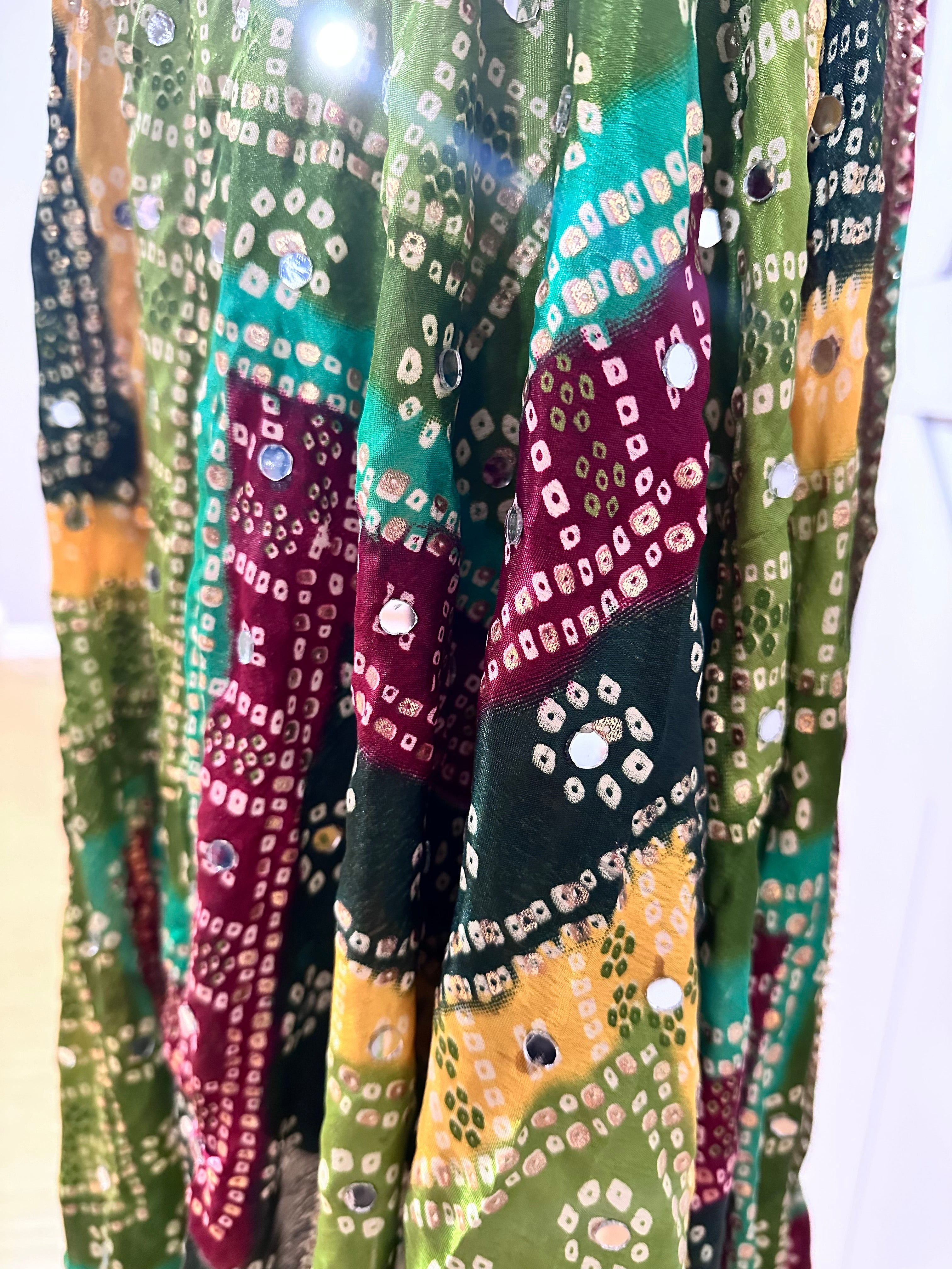Phulkari Style Multicolor Heavy Dupatta - Traditional Indian Embroidered Scarf for Women - Perfect for Weddings, Parties & Festive Occasions