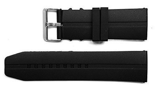 20MM Black Soft Rubber Silicone Diver Sport Watch Band Strap - Compatible with Fossil & Other Watches - Perfect for Swimming, Diving & Outdoor Activities