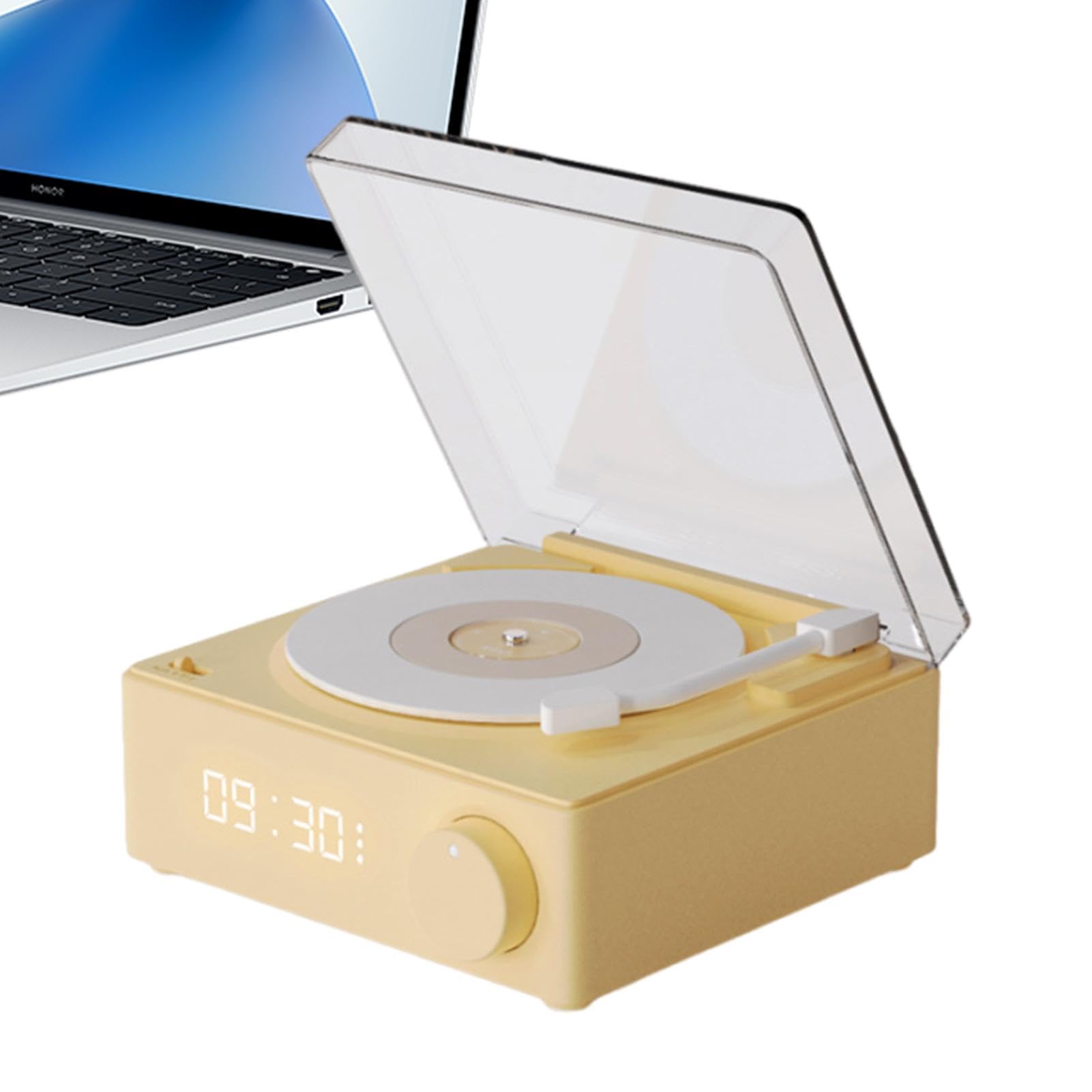 Vertical Turntable with Wireless Speakers - Portable Record Player with Alarm Clock, Perfect for Parties, Bedroom, Hiking, Biking, Beach, and Outdoor Adventures