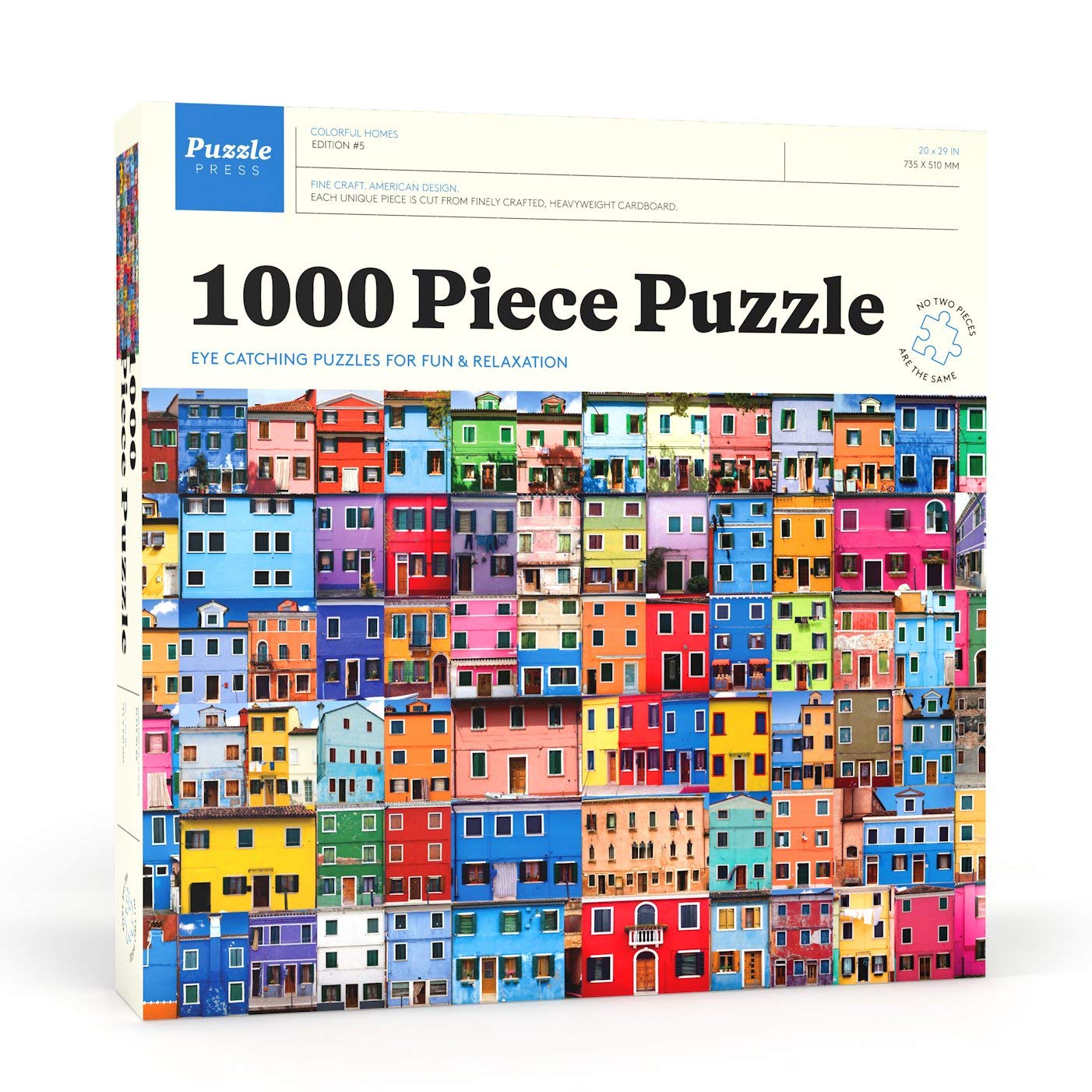 1000 Piece Colorful Houses Jigsaw Puzzle - Beautiful Architecture Puzzle for Adults & Family Game Night | Challenging & Relaxing Puzzle for Home Decor & Gift