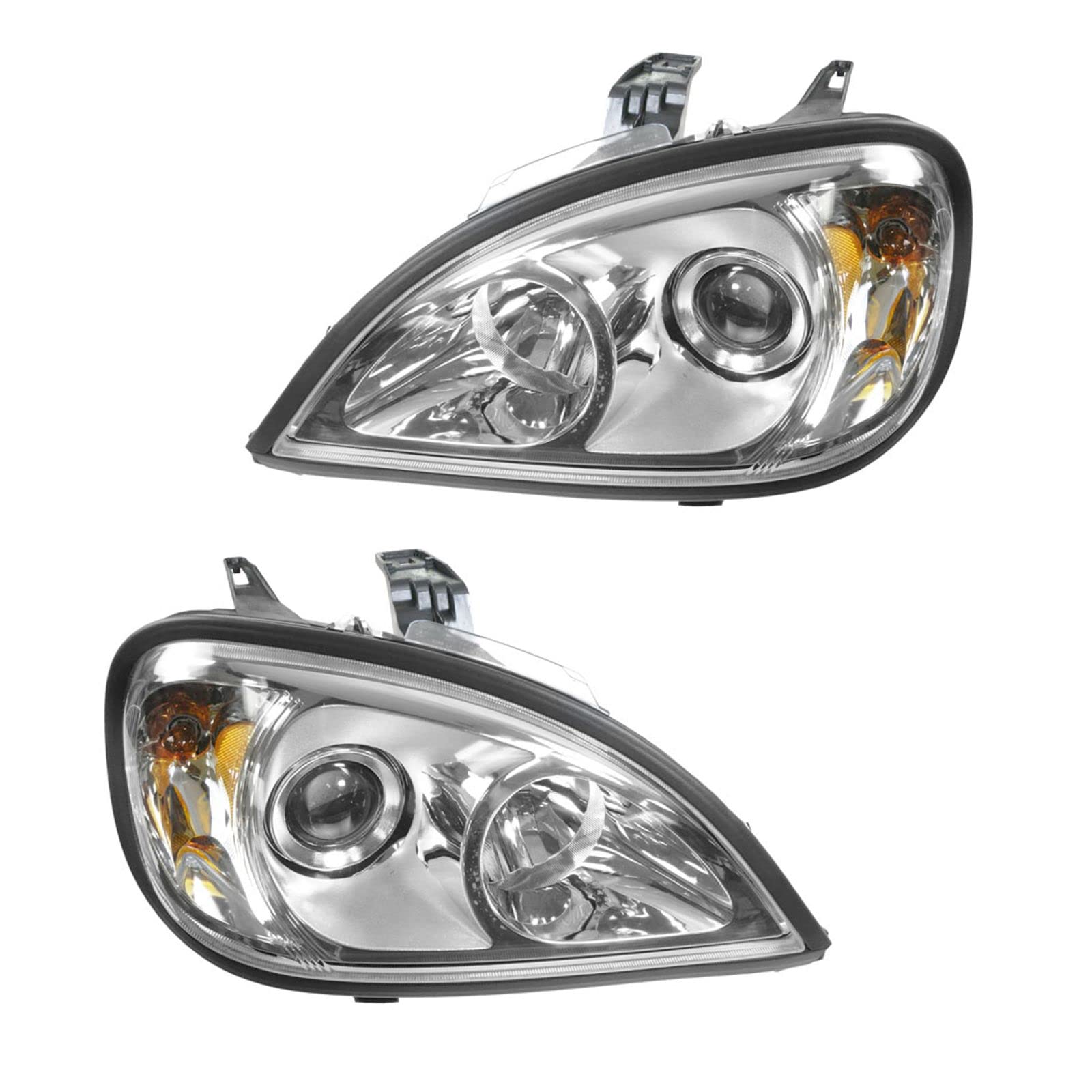 Freightliner Columbia Headlight Assembly Set - Driver & Passenger Side Replacement for 2000-2017 Models | Durable LED Headlights for Night Driving & Truck Safety
