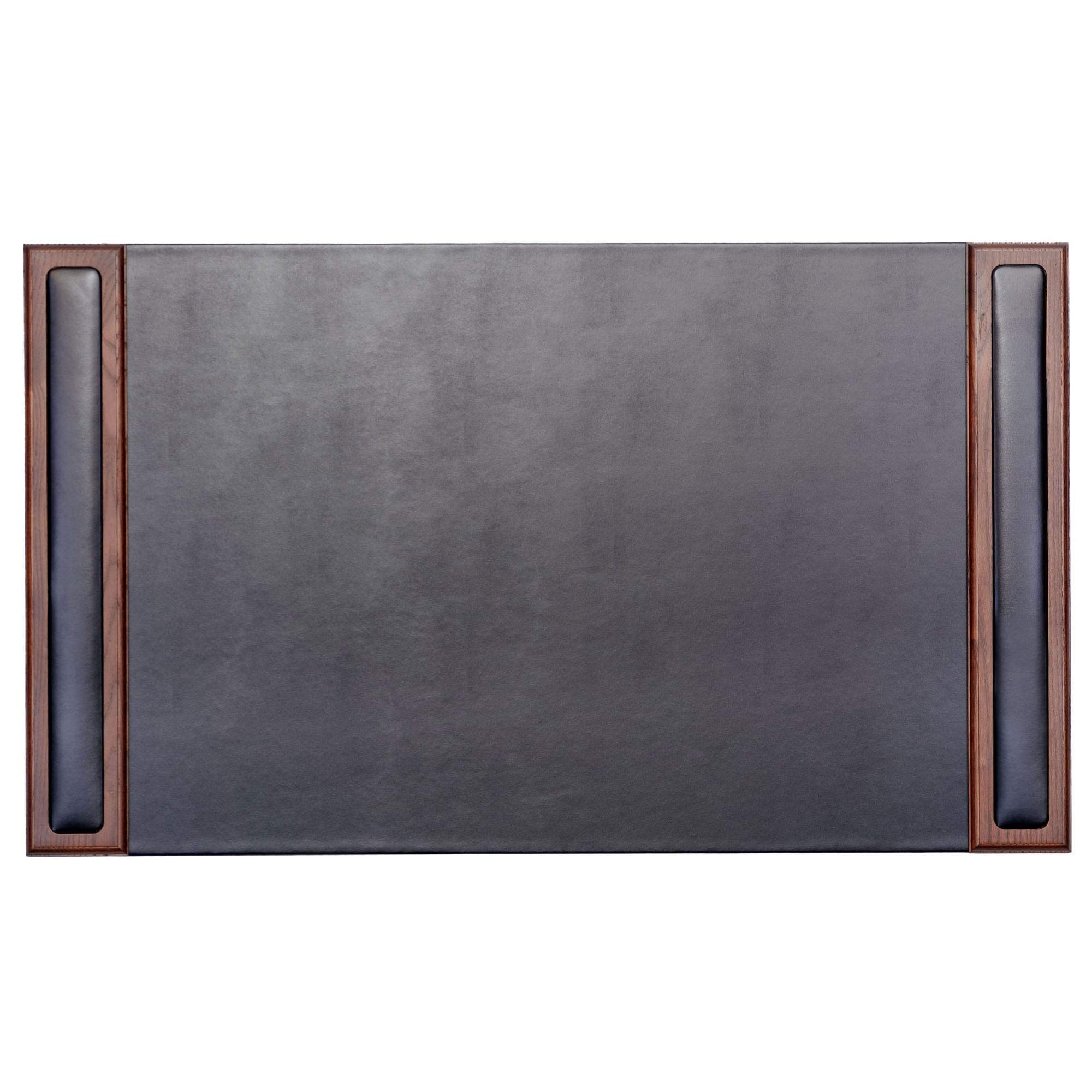 Premium Dacasso Wood & Leather Desk Set - Luxury Leather Desk Pad & Office Organizer with Walnut Wood & Black Leather (7-Piece) - Perfect for Executive Desks, Home Office & Professional Workspaces