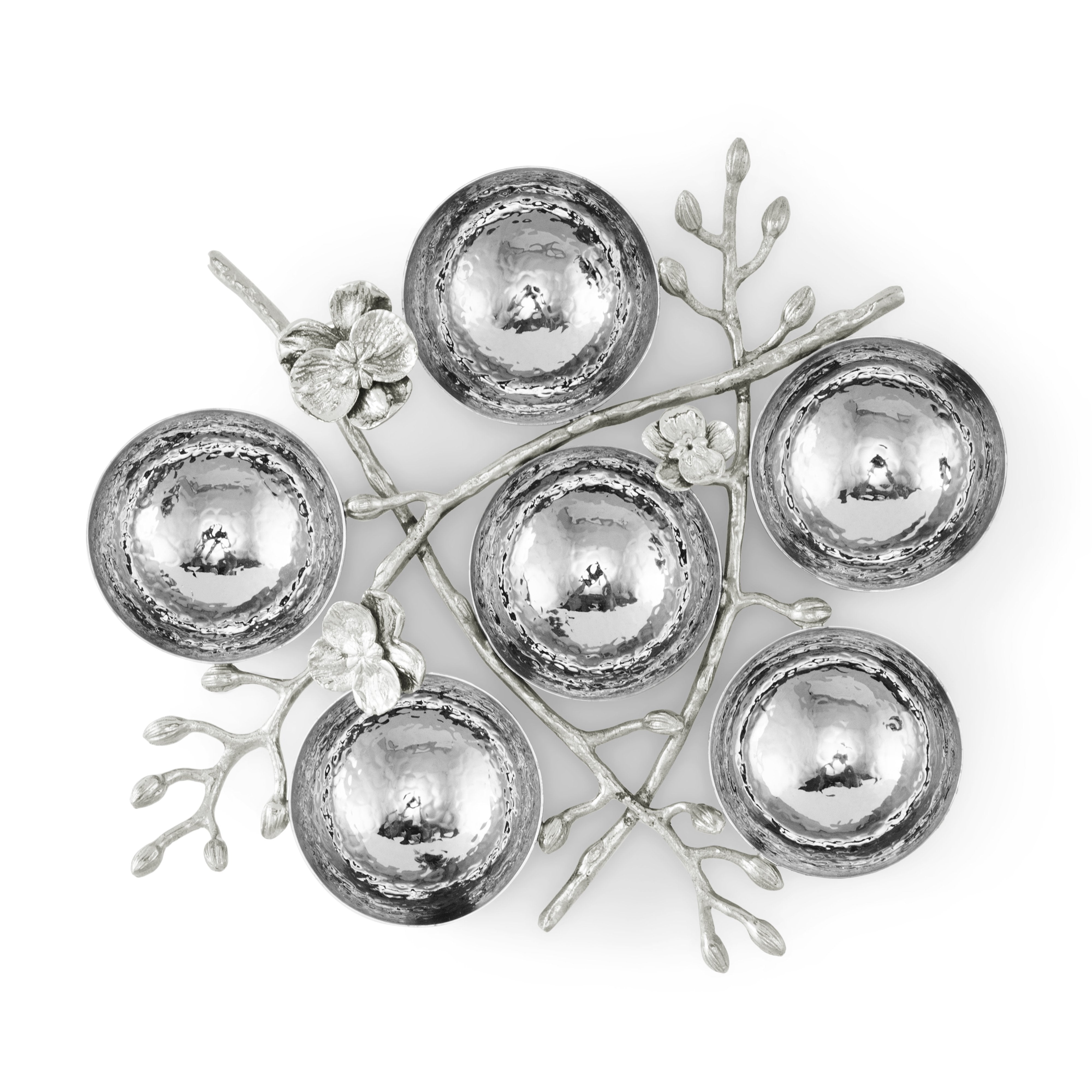 White Orchid Seder Plate - Elegant Ceramic Passover Plate for Jewish Holiday Traditions - Perfect for Seder Dinner, Holiday Decor & Gift Giving