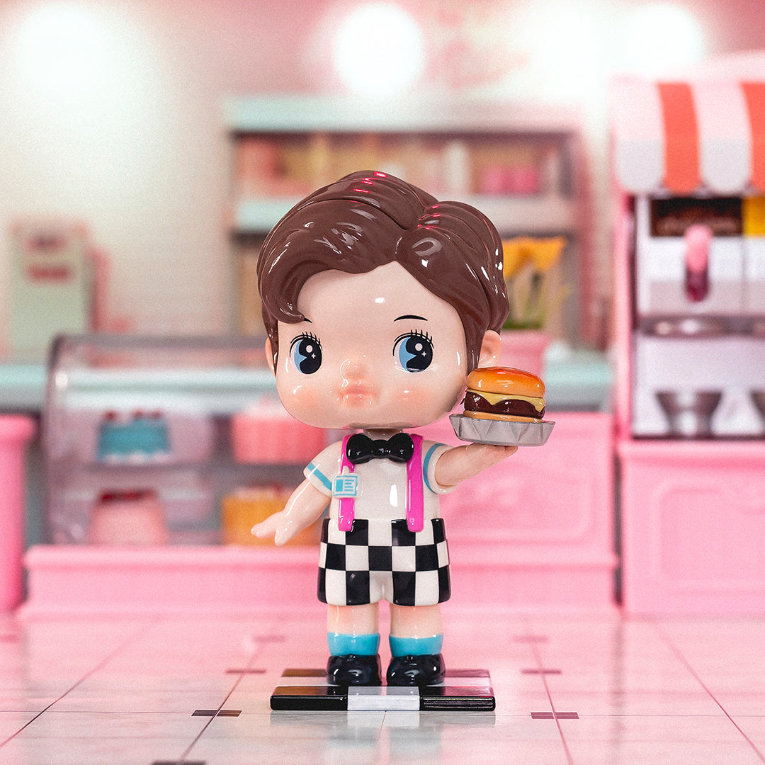 POP MART TAPOO Retro Diner Series Blind Box - Collectible Vinyl Figures for Home Decor, Office Display & Gift Giving (Set of 6 Random Styles)