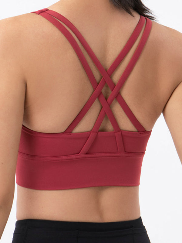 ZASUWA Women's U Neck Cross Back Quick Dry Seamless Sports Bra - Perfect for Yoga, Running & Gym Workouts