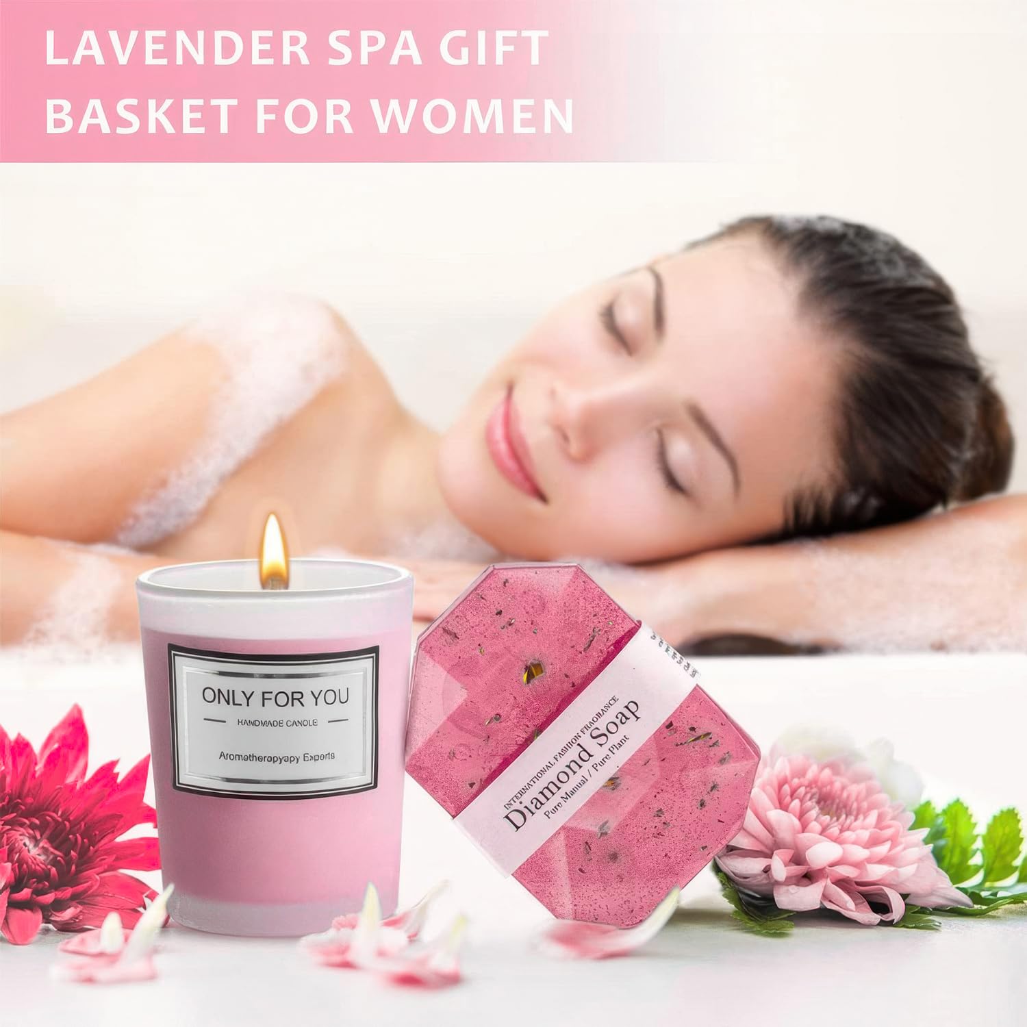 Relaxing Spa Gift Basket Set for Women - Self Care Essentials, Birthday, Thank You, Christmas Gifts for Her, Mom, Wife, Sister, Girlfriend - Perfect for Home Spa Nights, Pampering Sessions, and Stress Relief