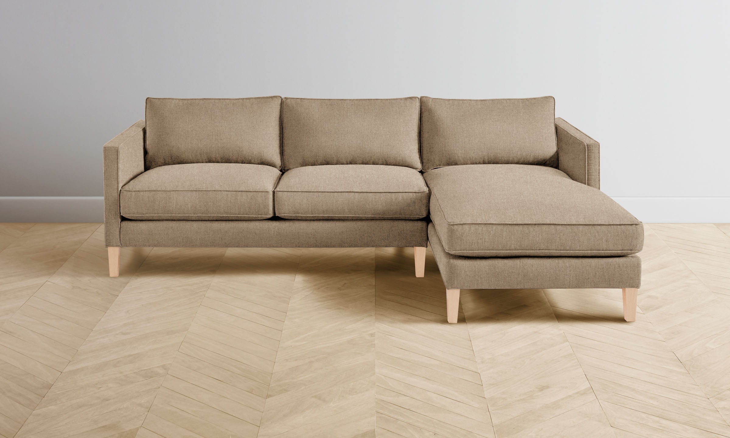 Premium Crosby Sectional Sofa - Italian Brushed Wool Upholstery with Fox Fur Accents | Luxury Living Room Furniture for Modern Homes & Cozy Family Gatherings