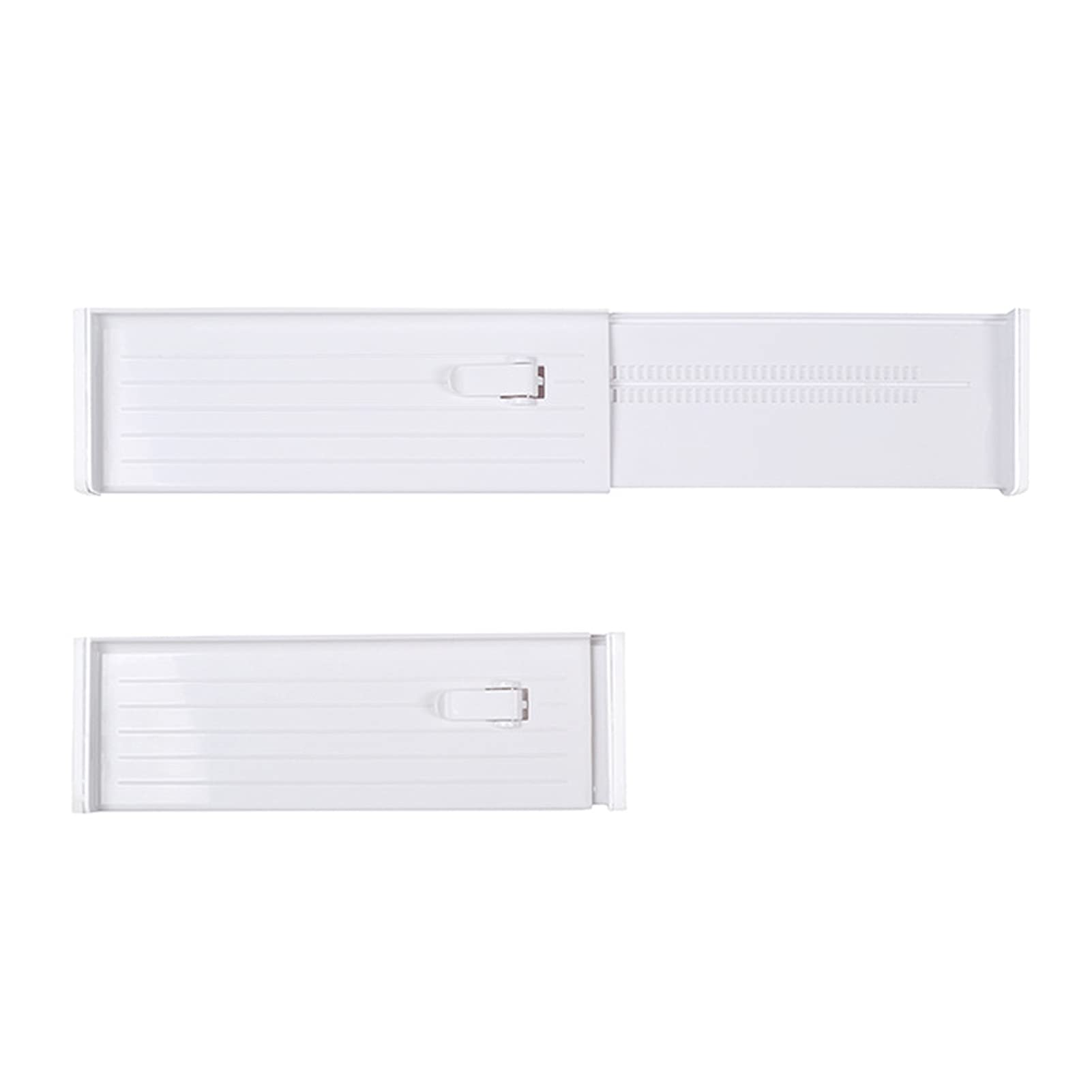 Adjustable Plastic Drawer Dividers Organizers - Expandable Kitchen Utensil & Dresser Organizer Separators for Bedroom, Baby Drawer (White) - Perfect for Home Organization & Storage Solutions