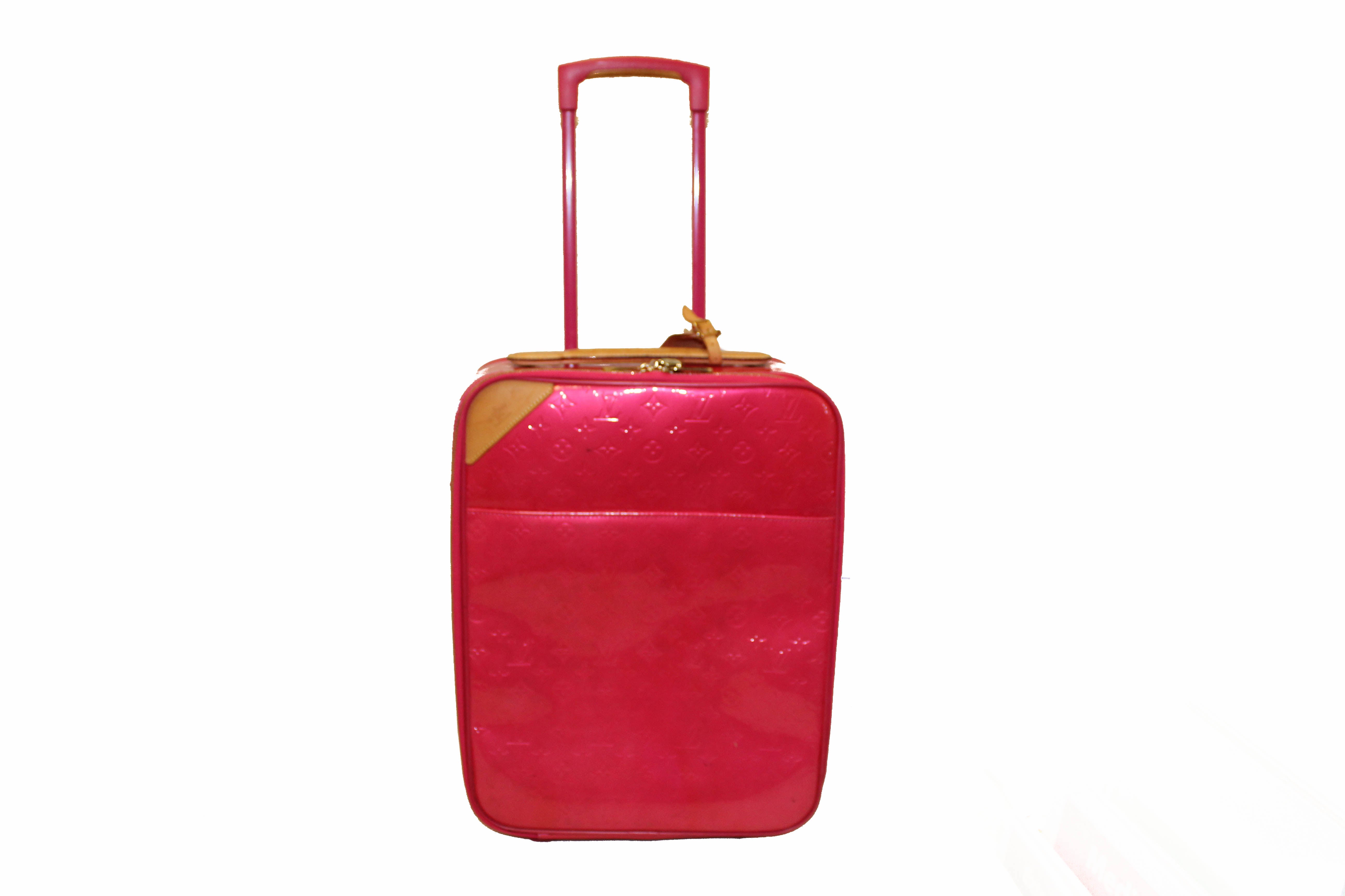 Authentic Louis Vuitton Pink Monogram Vernis Leather Pegase 45 Carry-On Luggage - Luxury Travel Suitcase for Women, Business Trips & Vacation Getaways