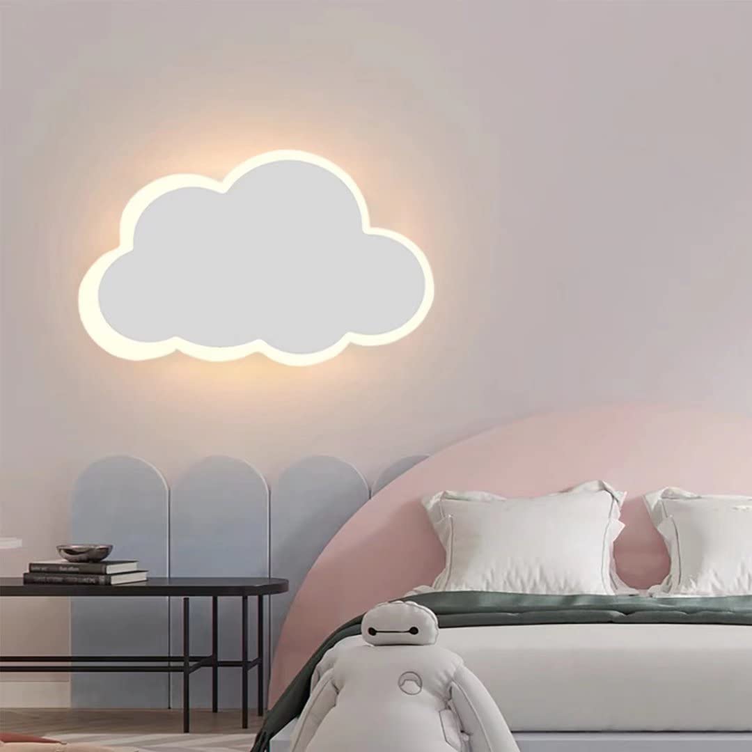 Cloud-Shaped LED Wall Lamp - 14W Soft White Night Light for Kids Room, Bedroom, Living Room & Stairs | Cartoon-Themed Decorative Wall Lighting for Cozy Ambience & Safe Nighttime Navigation