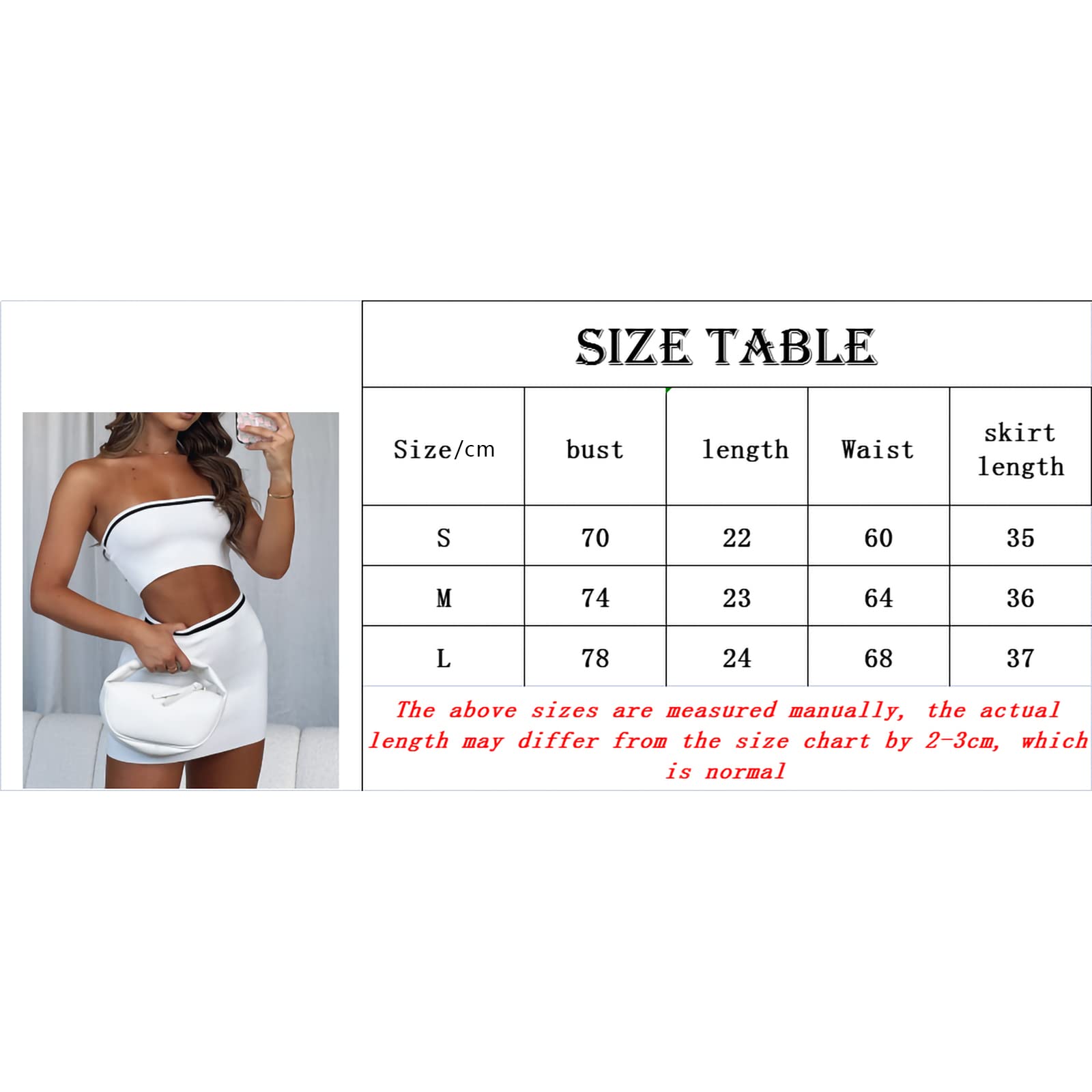 Awoscut Women's 2 Piece Floral Outfit Set - Strapless Tube Crop Top & High Waist Bodycon Mini Skirt | Summer Fashion for Beach, Party & Date Night