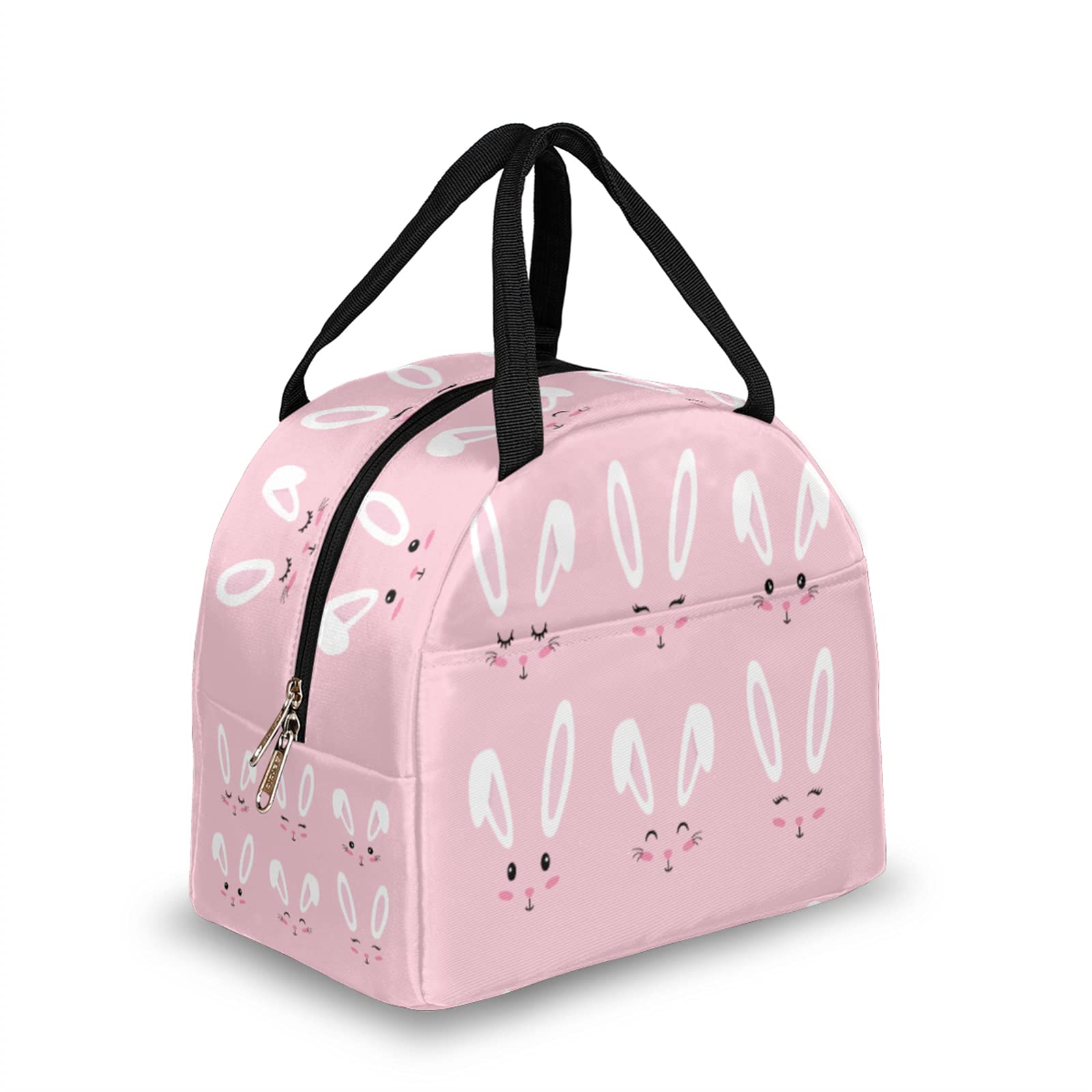 Bunny Lunch Bag - Insulated Reusable Cooler Tote with Smiling Rabbit Face for Women, Waterproof Thermal Lunch Box for Work, School, Sports, Camping, Travel, Fishing & Picnic - Perfect for Keeping Meals Fresh On-the-Go