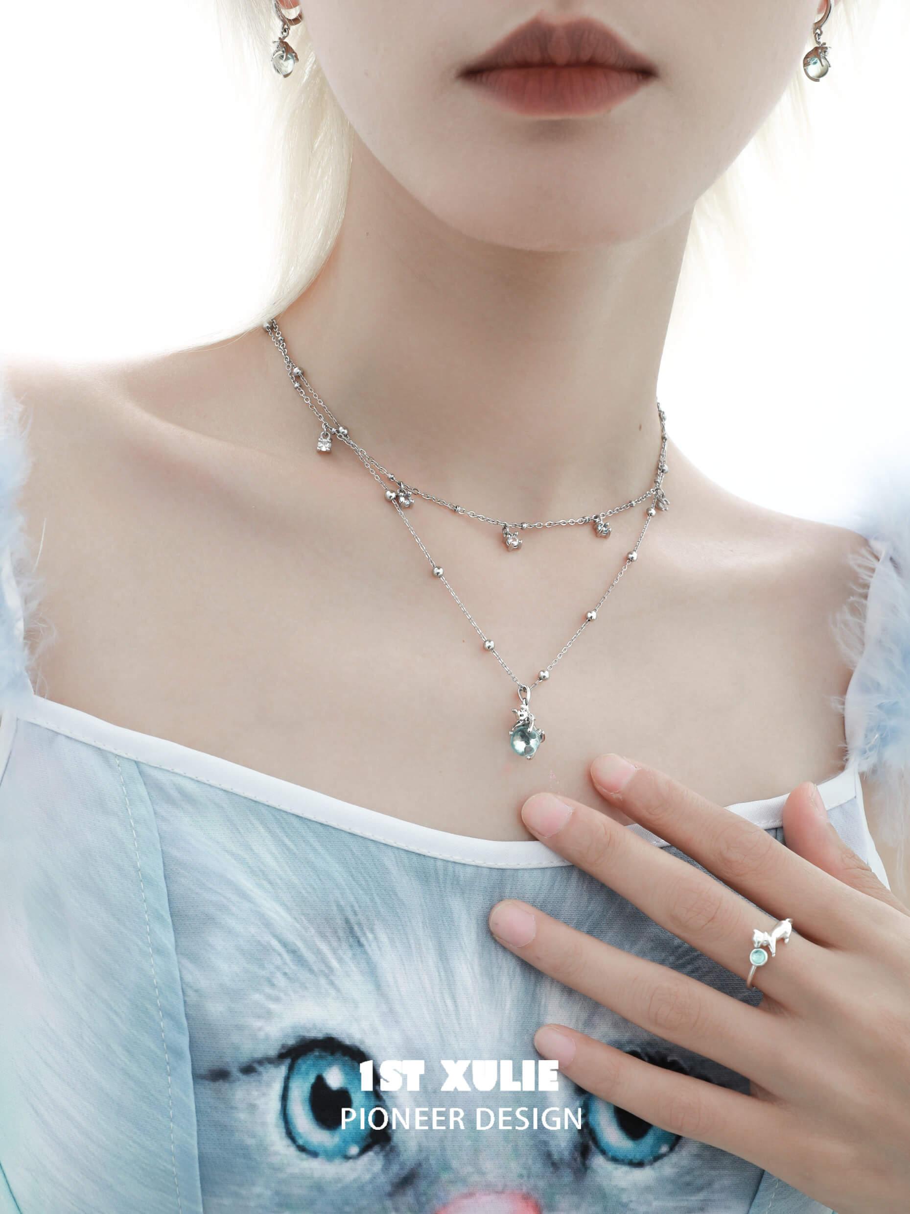 18K Gold Plated Lucky Cat Crystal Pendant Necklace - Elegant Choker for Women, Perfect for Gifts, Parties & Everyday Wear