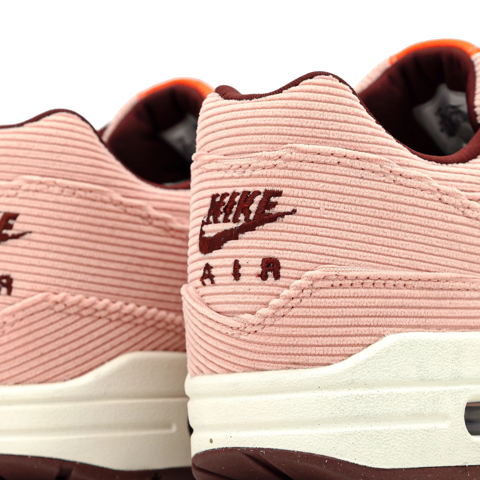 Nike Air Max 1 Premium Corduroy Sneakers - Bright Coral Women's Running Shoes for Jogging & Casual Wear