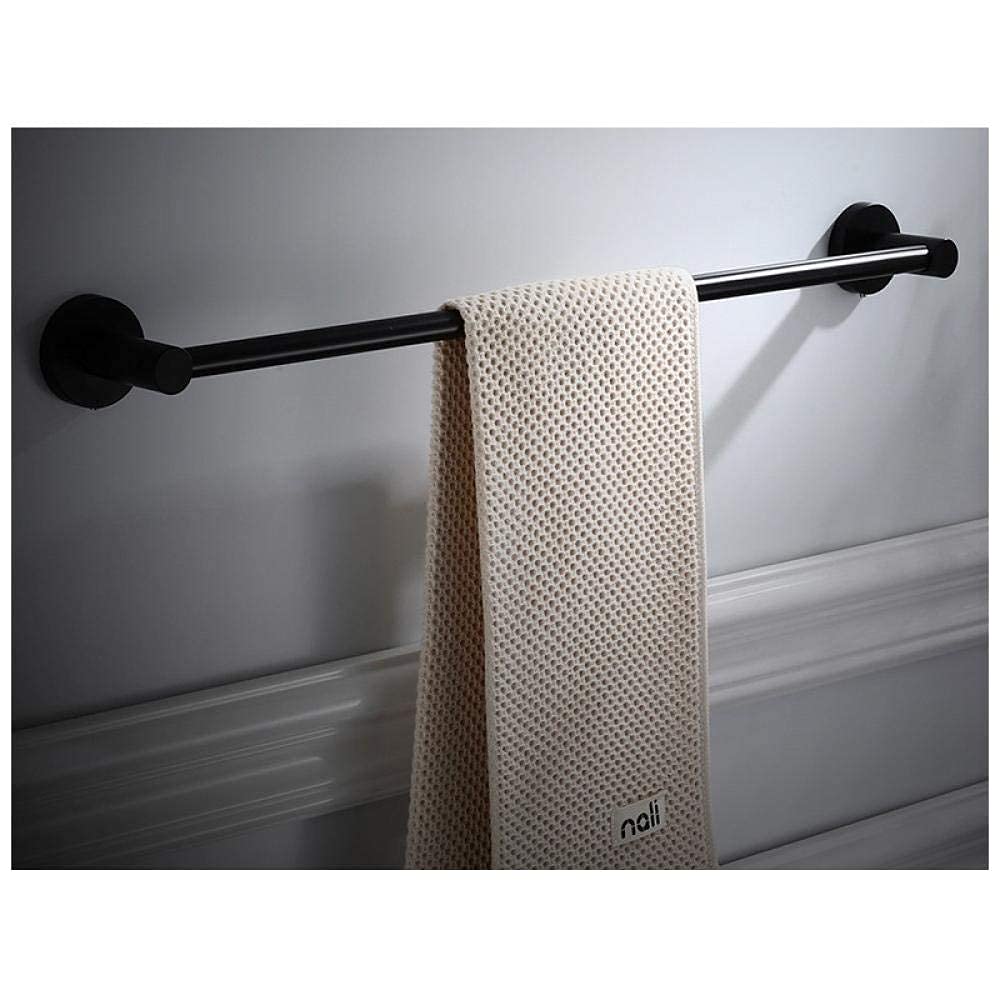 Susblack Single Pole Chrome Towel Rack - 60cm & 40cm Wall Mounted Bathroom Towel Bar for Home, Hotel & Kitchen Use | Space-Saving Towel Storage Solution for Bathrooms, Powder Rooms & Laundry Areas