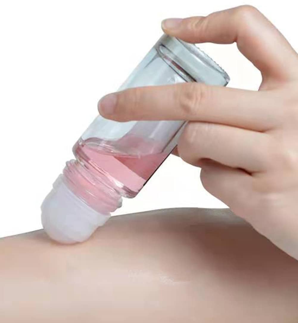 Wresty 4-Pack 1.7oz/50ml Glass Roll-On Bottles - Essential Oil Roller Bottles, Travel-Sized Deodorant Containers, DIY Rollerball Bottles for Perfume, Sunscreen, Moisturizer & Cosmetics - Perfect for Aromatherapy, Skincare & On-The-Go Use