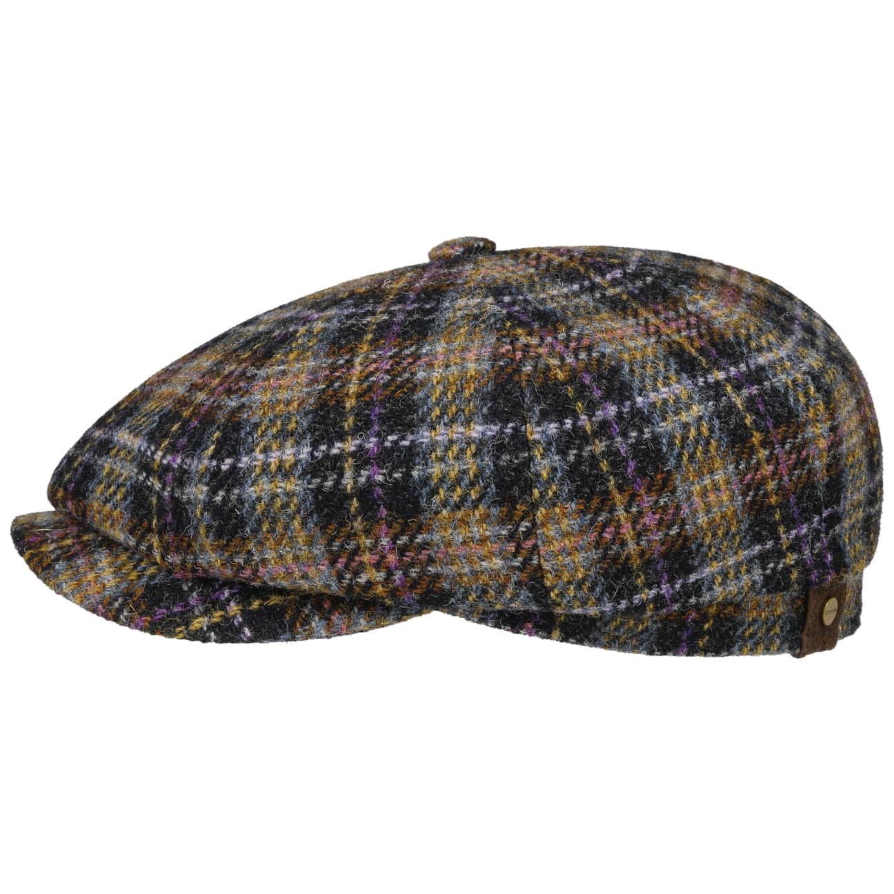 Stetson Hatteras Check Harris Tweed Flat Cap - Classic Wool Newsboy Hat for Men | Perfect for Outdoor Activities, Casual Wear & Vintage Style Fashion