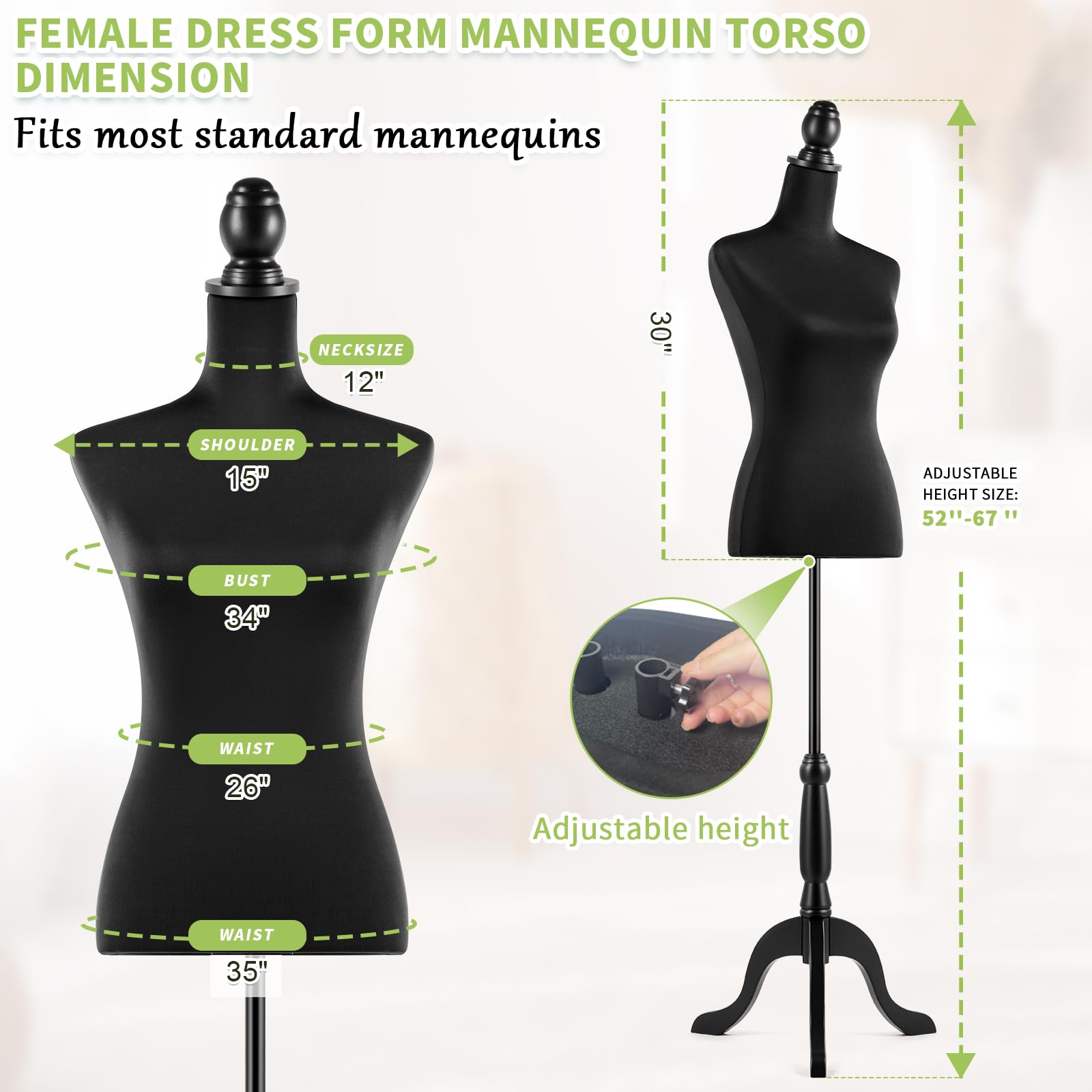 Adjustable Female Dress Form Mannequin 52