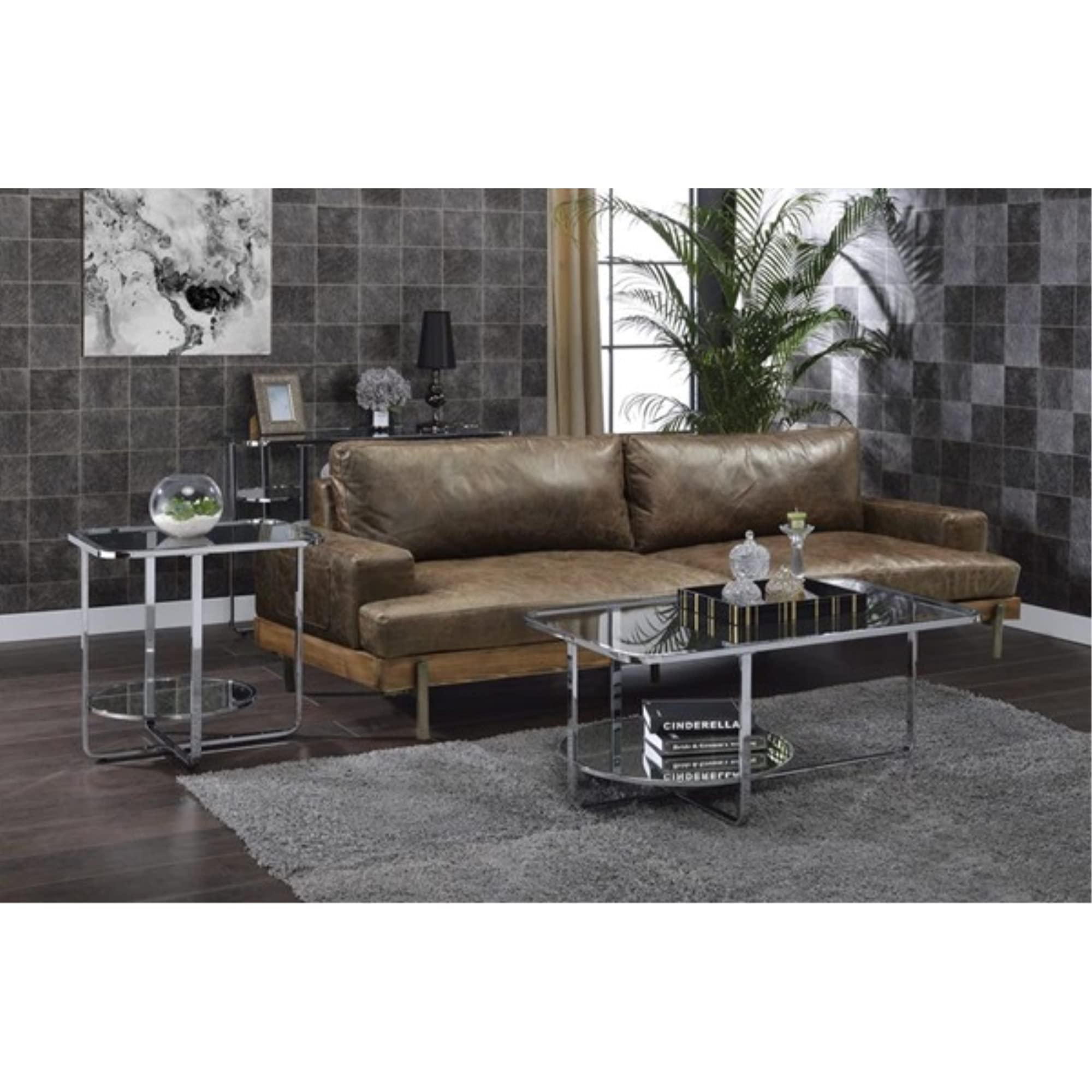 Modern Chrome & Glass Coffee Table - Sleek & Stylish Living Room Centerpiece for Home Decor | Perfect for Small Spaces, Apartments & Lounge Areas