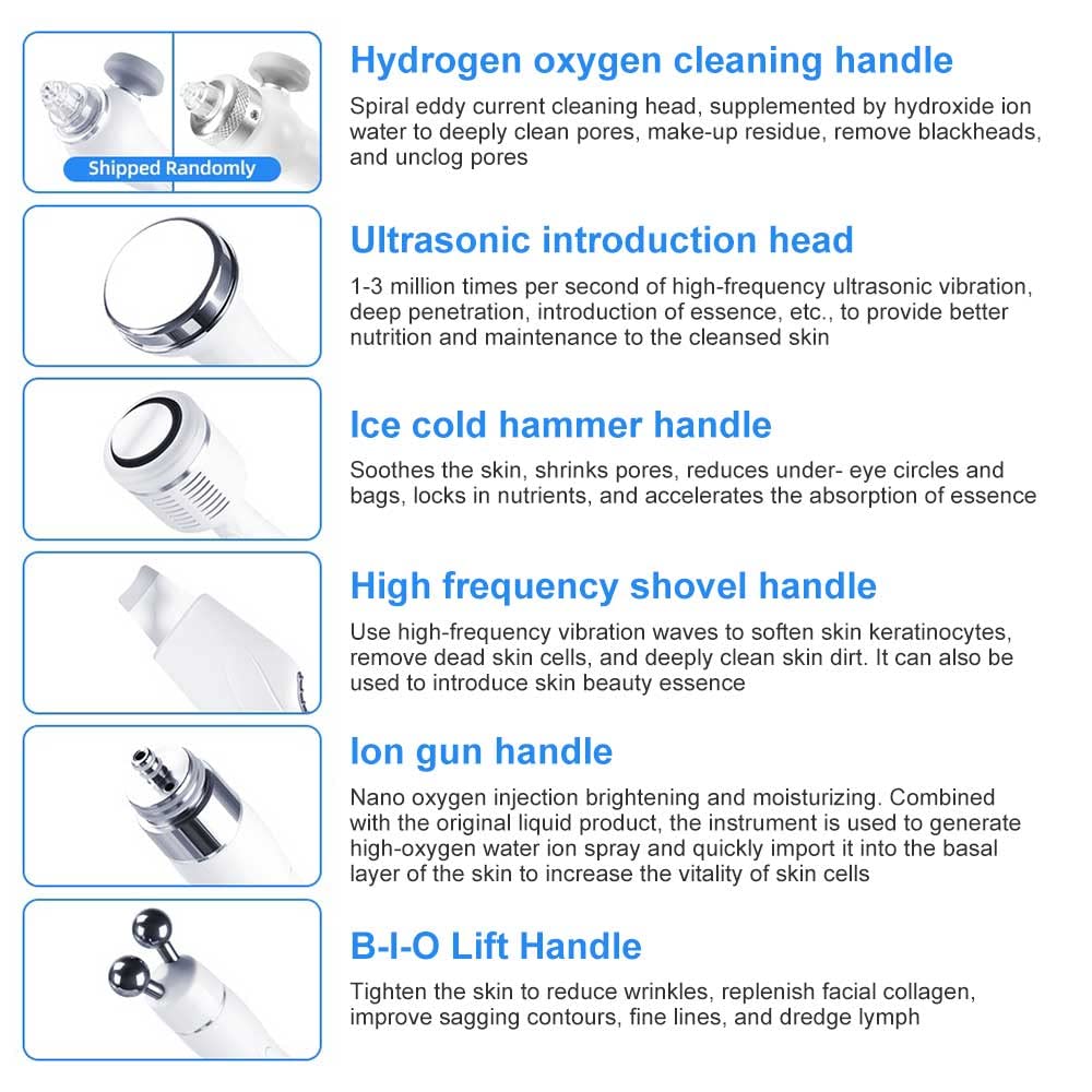 7-in-1 Hydrogen Oxygen Facial Beauty Machine - Professional Vacuum Face Cleaner & Skin Rejuvenation Massager with Facial Sprayer for Spa & Beauty Salon | At-Home Skincare & Professional Facial Treatments