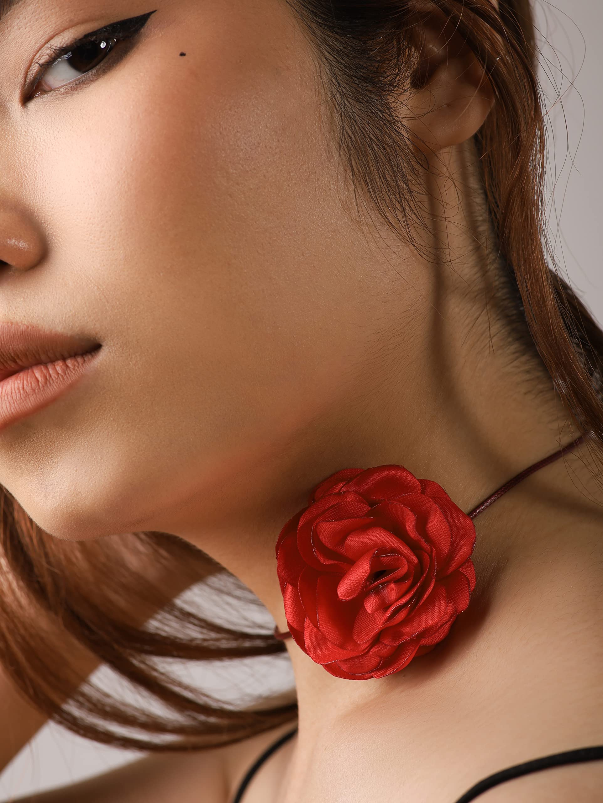 Elegant Rosette Flower Choker Necklace for Women & Girls | Trendy Floral Jewelry Accessories | Perfect for Weddings, Parties & Everyday Fashion