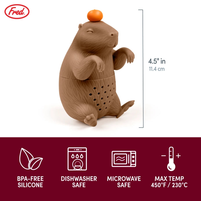 Funny Capybara Tea Infuser - Adorable Animal-Shaped Loose Leaf Tea Strainer for Herbal & Fruit Teas - Perfect Gift for Tea Lovers & Animal Enthusiasts (Home, Office, Spa Use)