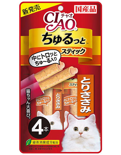 Premium Ciao Churutto Torisasami Cat Treats 28g (4 Pieces) - Delicious & Healthy Snacks for Cats - Perfect for Training, Rewards & Bonding with Your Feline Friend