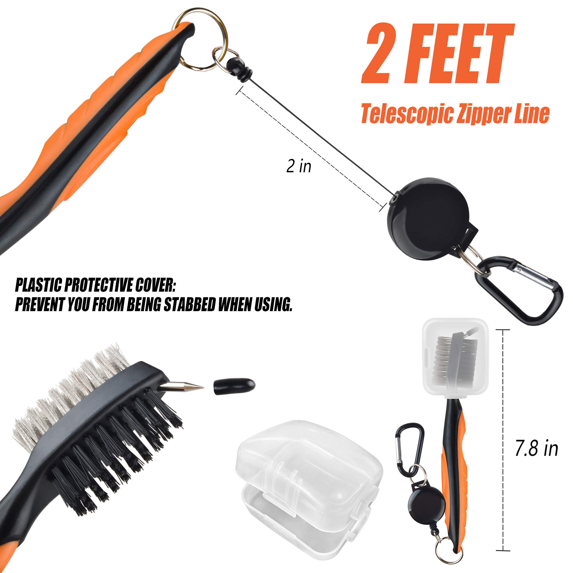 Premium Golf Accessories Gift Set - Includes Golf Towel, Club Brush with Groove Cleaner, Foldable Divot Tool, Ball Marker & Tee Holder - Waterproof Golf Bag Organizer for Men, Women & Kids - Perfect for Practice, Tournaments & Golf Course Use