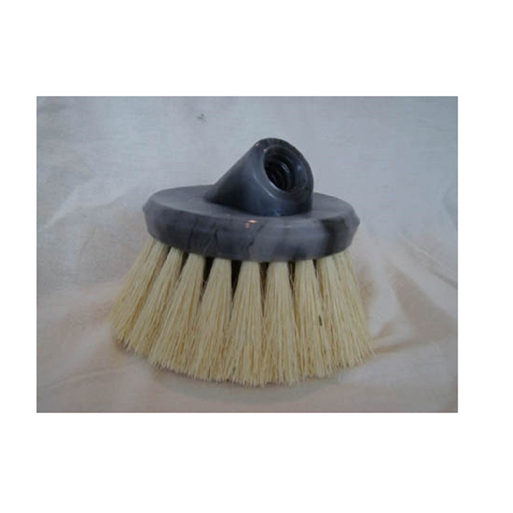 Natural Medium Stiff Chemical Resistant Tampico Flow Through Brush - Heavy Duty Cleaning Tool for Truck Trailers, Chassis, Exhaust Systems & Soft Washing | Ideal for Commercial Vehicle Maintenance & Pressure Washing Applications