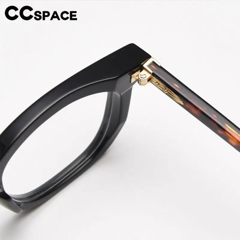 CCspace Unisex Full Rim Big Square Acetate Eyeglasses 57347 - Stylish & Durable Frame for Men & Women - Perfect for Reading, Work, and Everyday Fashion Accessory