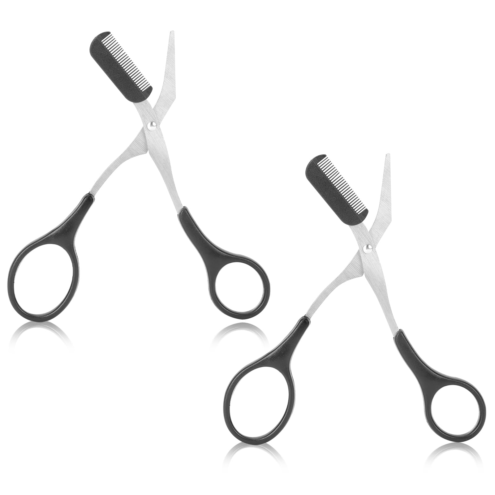 Professional Eyebrow Scissors with Comb - Ultra Sharp Precision Trimmer for Perfect Eyebrow Shaping | Non-Slip Finger Grips for Safe & Easy Grooming | Ideal for Men & Women at Home or Salon Use