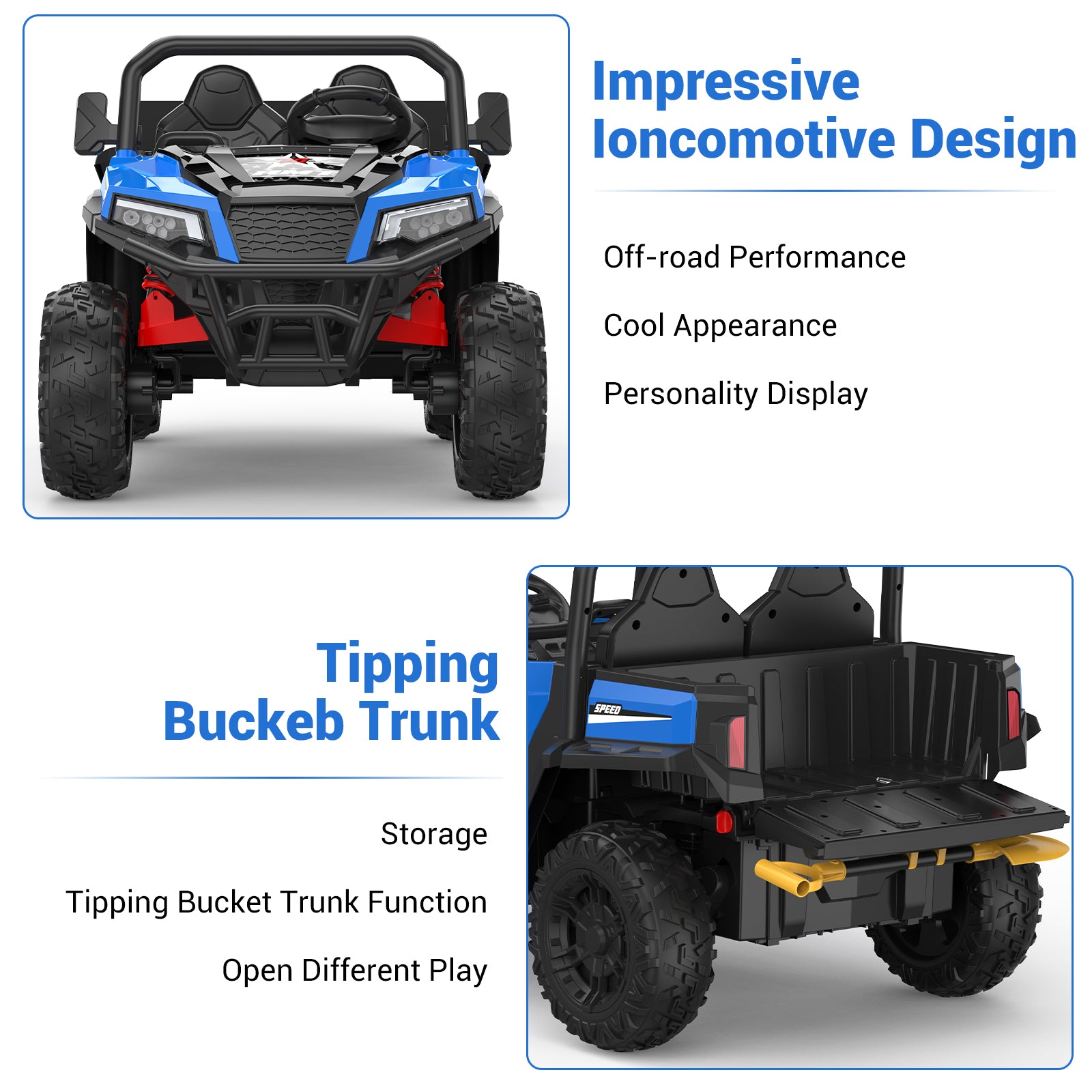 **GARVEE 24V Electric Ride-On Dump Truck for Kids - 4x4 Remote Control Toy Car with Shovel, Bluetooth & Music - Perfect for Outdoor Play, Birthday Gifts & Backyard Fun**