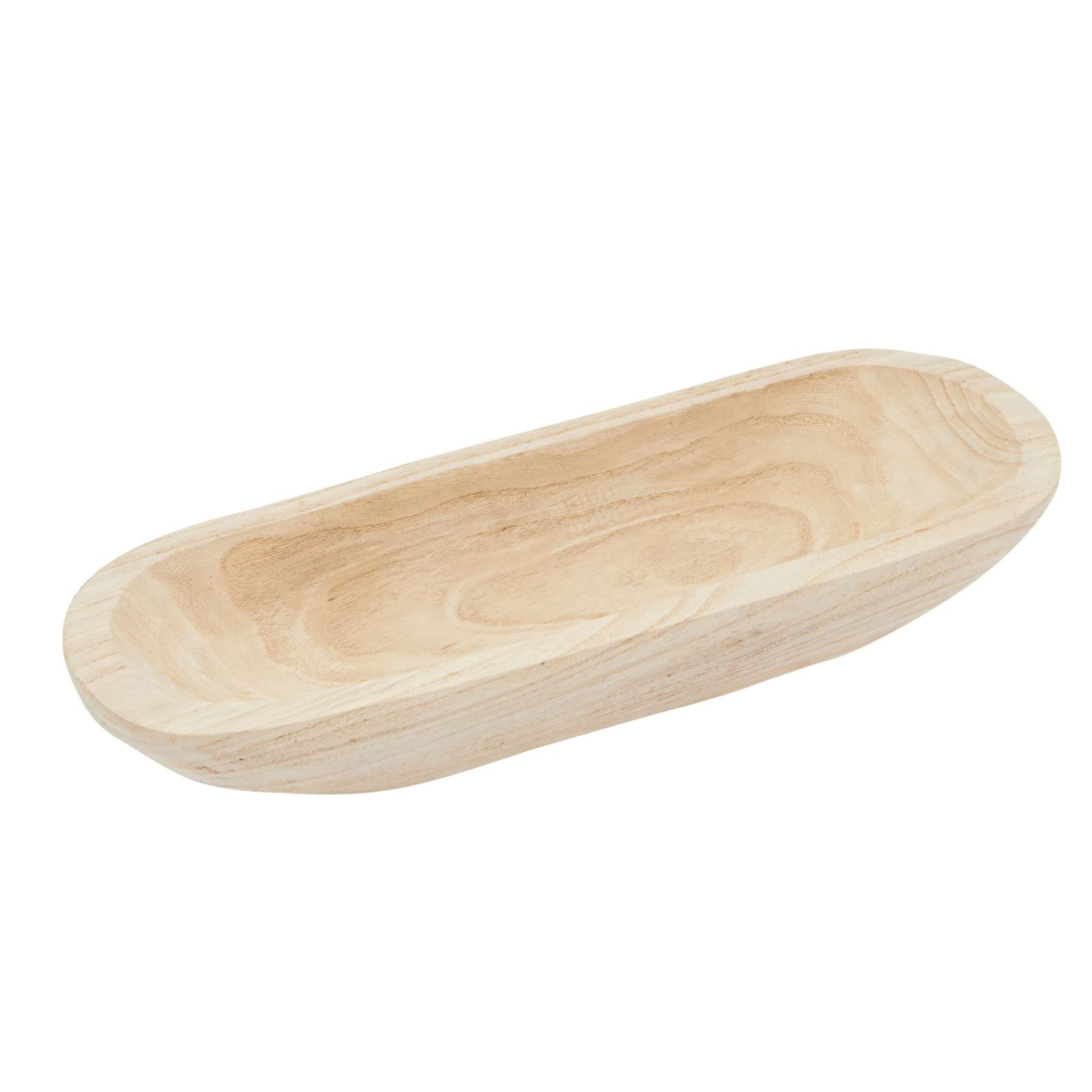 Farmlyn Creek Handmade Wooden Dough Bowl - 17 x 6 x 3 Inches Rustic Home Decor for Candle Making, Coffee Table Centerpiece, Kitchen Display & Wedding Decor | Perfect for Farmhouse, Boho & Cottage Style Decorating