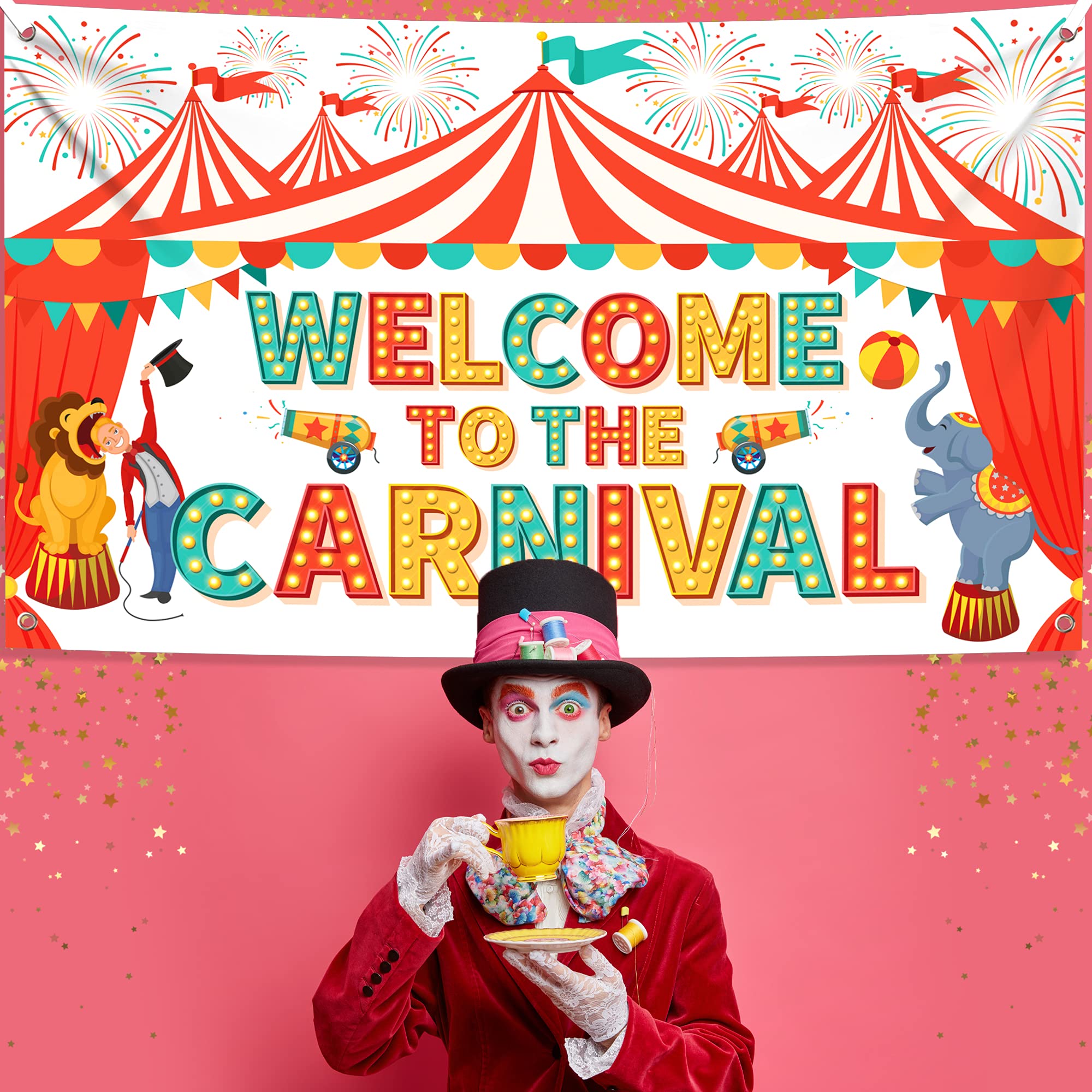 KatchOn Carnival Banner 72x44 Inch - Party Decor & Backdrop for Events