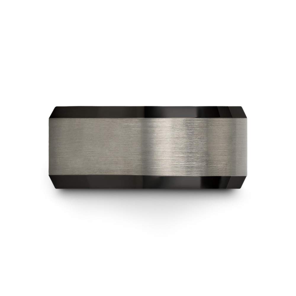 Premium Tungsten Carbide Wedding Band Ring for Men & Women - 10mm Width, Blue/Black/Grey, Bevel Edge, Brushed/Polished Finish - Custom Engraved Anniversary & Engagement Ring - Perfect for Weddings, Proposals & Special Occasions