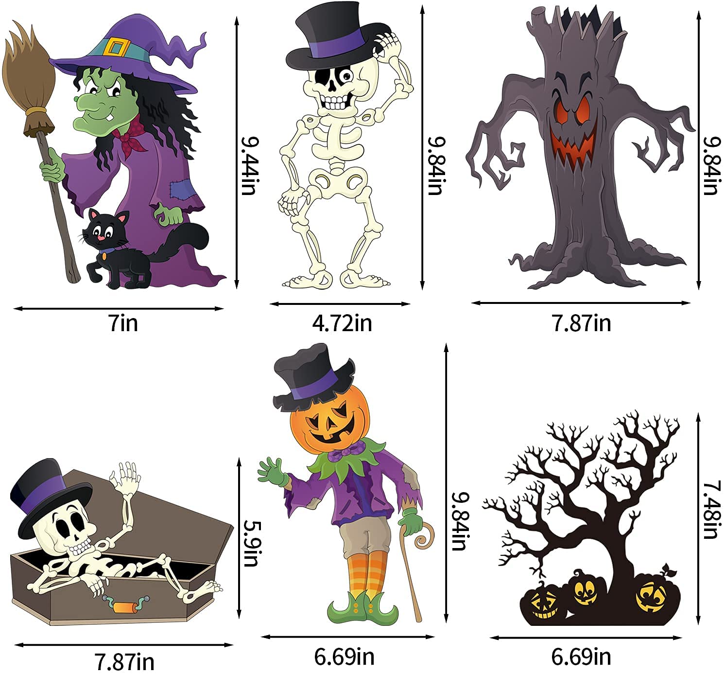 STEFORD Halloween Window Clings - 110+ Pieces Double-Sided Vinyl Window Stickers for Halloween Party Decorations | Spooky Window Decals for Home, Office & Classroom Decor