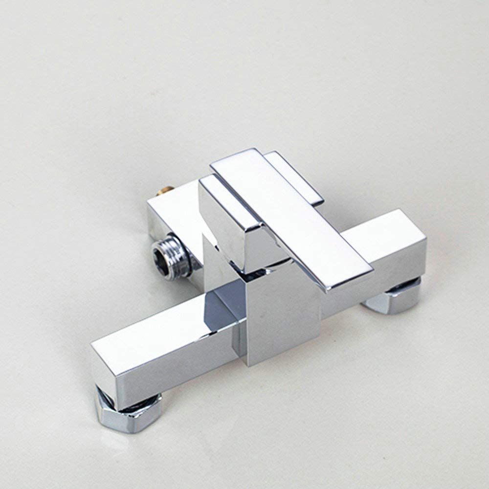 8 Inch Chrome Brass Bathroom Shower Set - Wall Mounted Square Stainless Steel Water Saving Faucet for Modern Bathrooms | Ultra-Thin Design for Space Saving | Perfect for Small Bathrooms & Luxury Showers