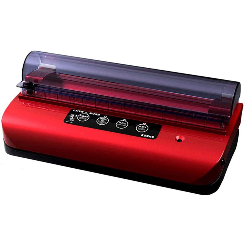 JTJxop Automatic Vacuum Sealer Machine with Starter Kit - Food Preservation System for Dry & Moist Foods, LED Indicator Lights - Perfect for Meal Prep, Sous Vide & Long-Term Food Storage (Red)