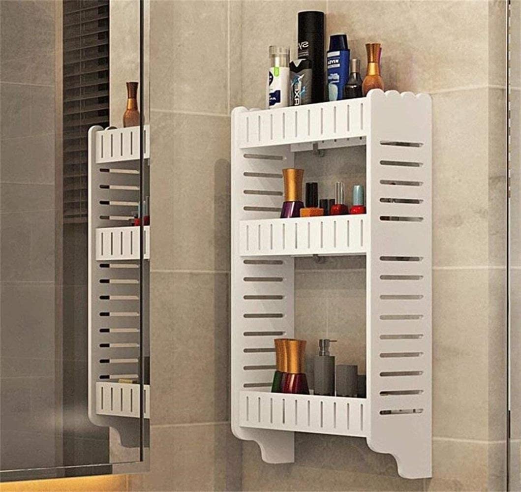 XIAOMEIO Wall Mounted Bathroom Towel Rack & Cosmetic Storage Shelf - 35 x 62cm Space Saving Organizer for Toiletries, Makeup, Skincare Products - Perfect for Small Bathrooms, Apartments, Vanity Areas