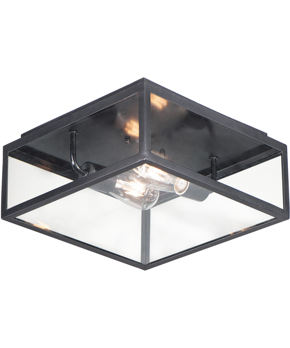 13W Catalina 2-Light Outdoor Ceiling Fixture in Dark Bronze - Perfect for Porch, Patio, and Covered Entryway Lighting