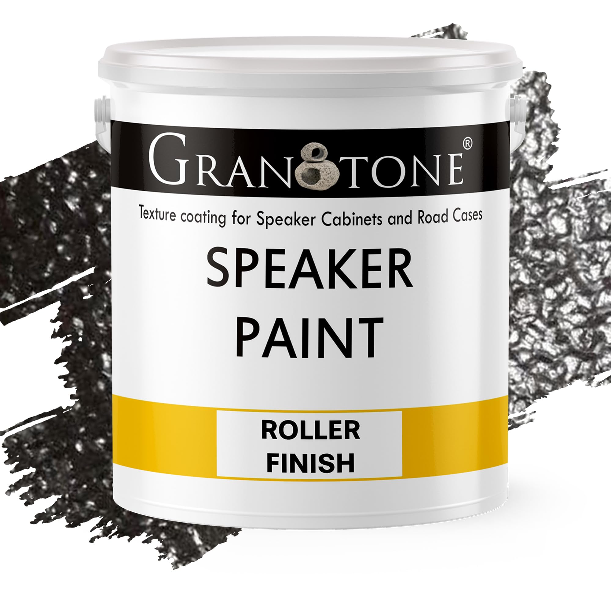 GRANOTONE Speaker Paint Black 1 Gallon - Textured Coating for Speaker Cabinets, Road Cases, Metal & Wood Furniture | Water-Based Finish with Roller Application | Professional Refinishing Solution for DIY Projects & Studio Equipment