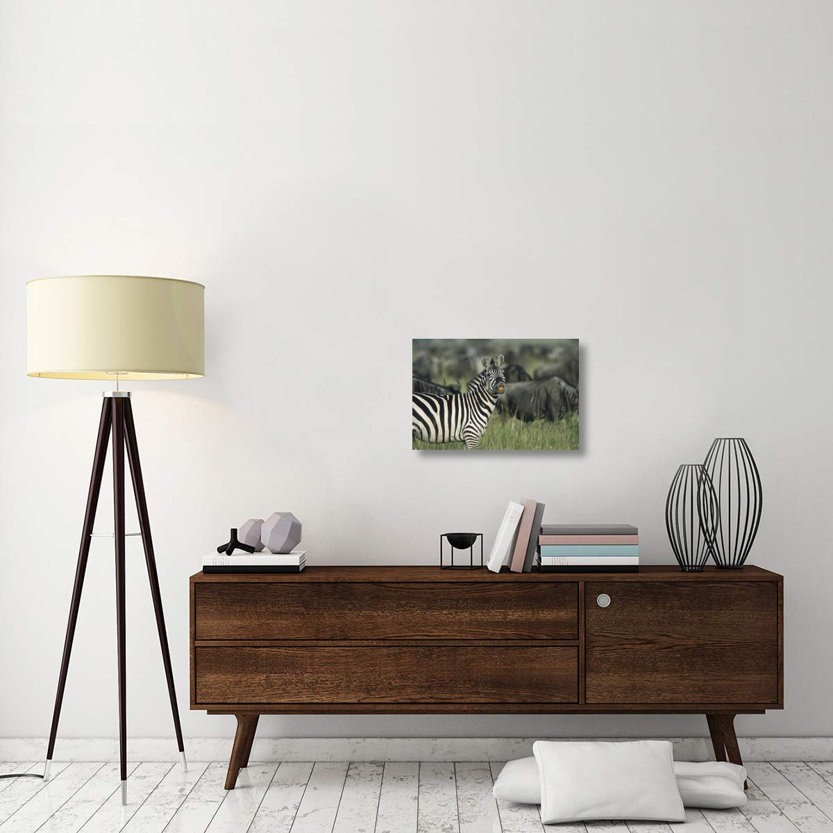 Burchell's Zebra Male Canvas Art - Serengeti National Park Tanzania Wildlife Wall Decor - 24x16 Inches - Perfect for Living Room, Office & Safari-Themed Spaces