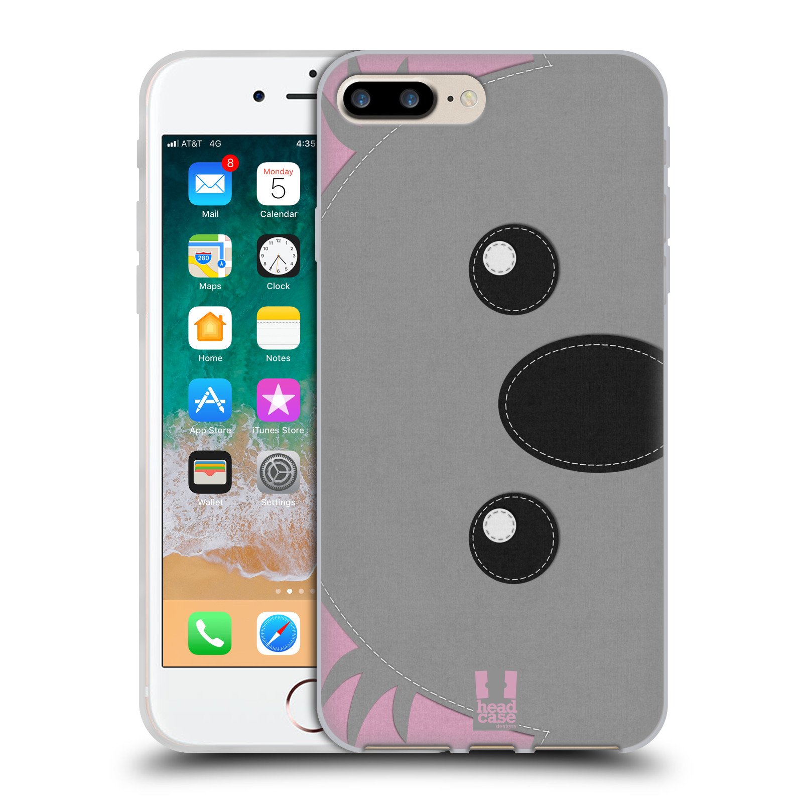 Head Case Designs Koala Bear Animal Patches Series 1 Soft Gel Phone Case for Apple iPhone 7 Plus/iPhone 8 Plus - Cute Protective Cover for Everyday Use & Outdoor Activities