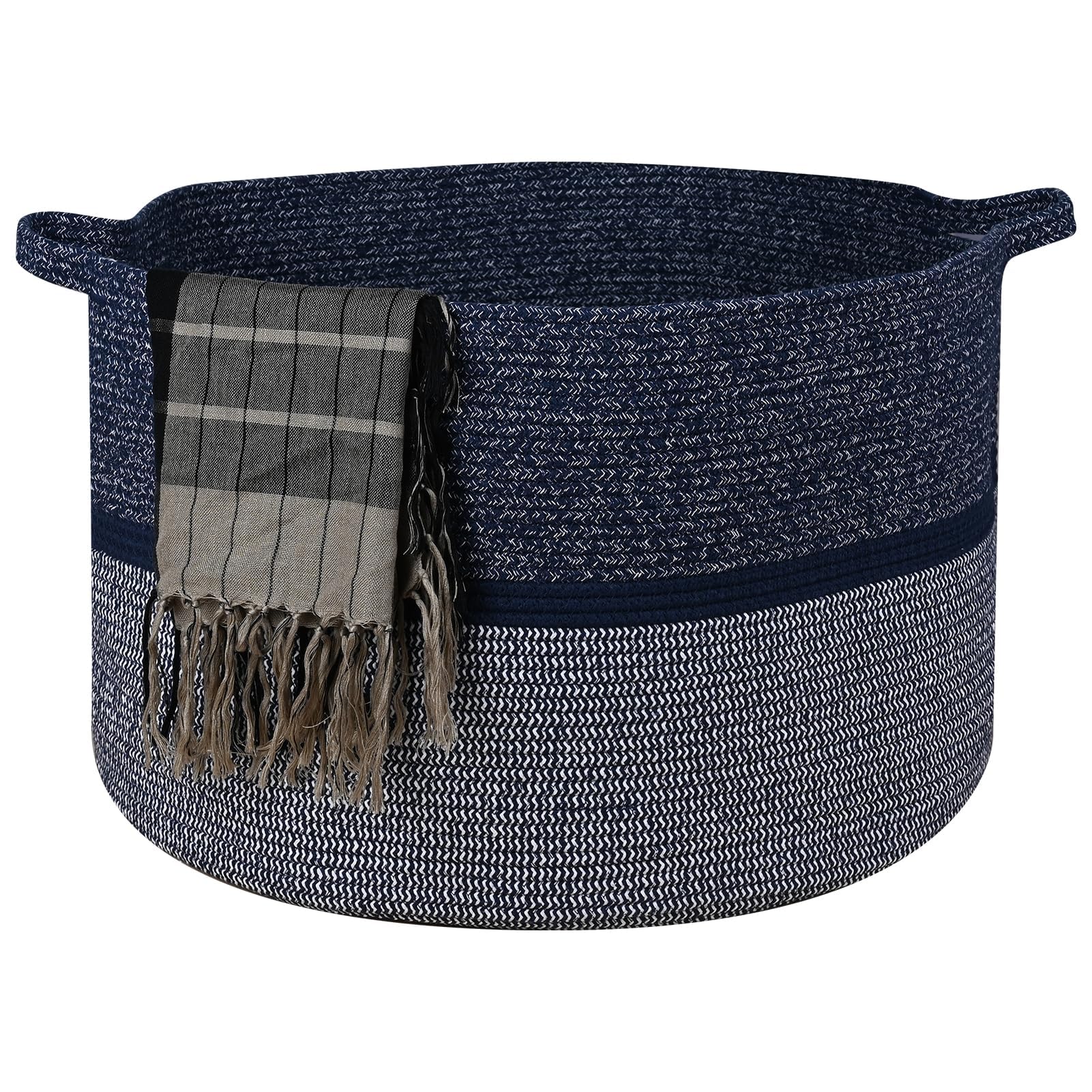 Handmade Large Cotton Rope Storage Basket - 86L Woven Laundry Hamper for Blankets, Clothes & Toys | Perfect for Bedroom, Nursery & Laundry Room Organization