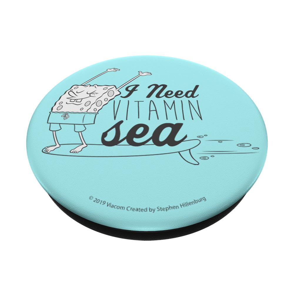 SpongeBob SquarePants Vitamin Sea Surfing Phone Grip - Swappable PopSocket for iPhone & Android - Perfect for Beach Days, Summer Travel & Phone Protection